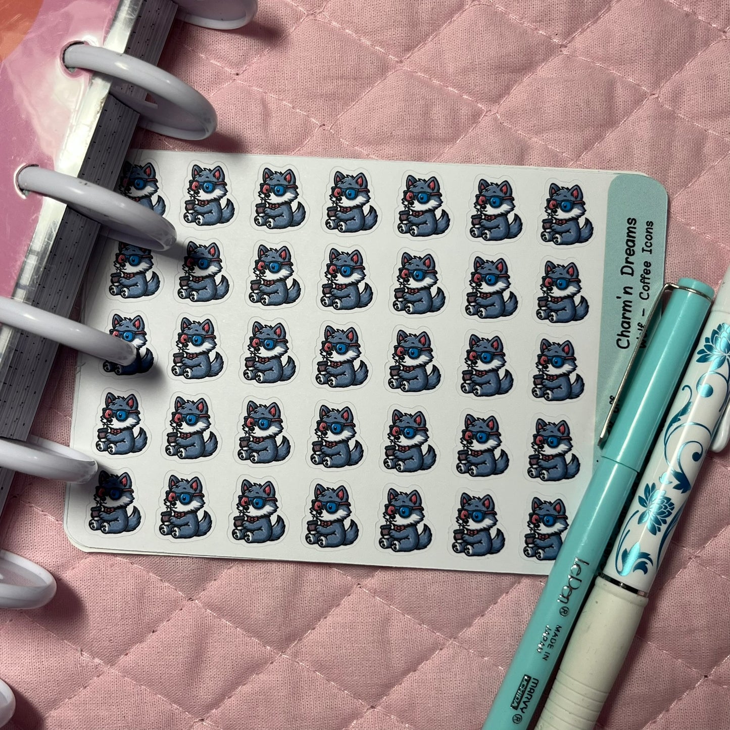 Wolf Coffee Icon Planner Stickers