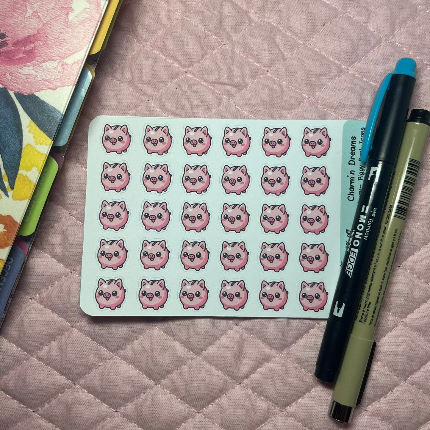 Money Piggy Bank Icon Planner Stickers