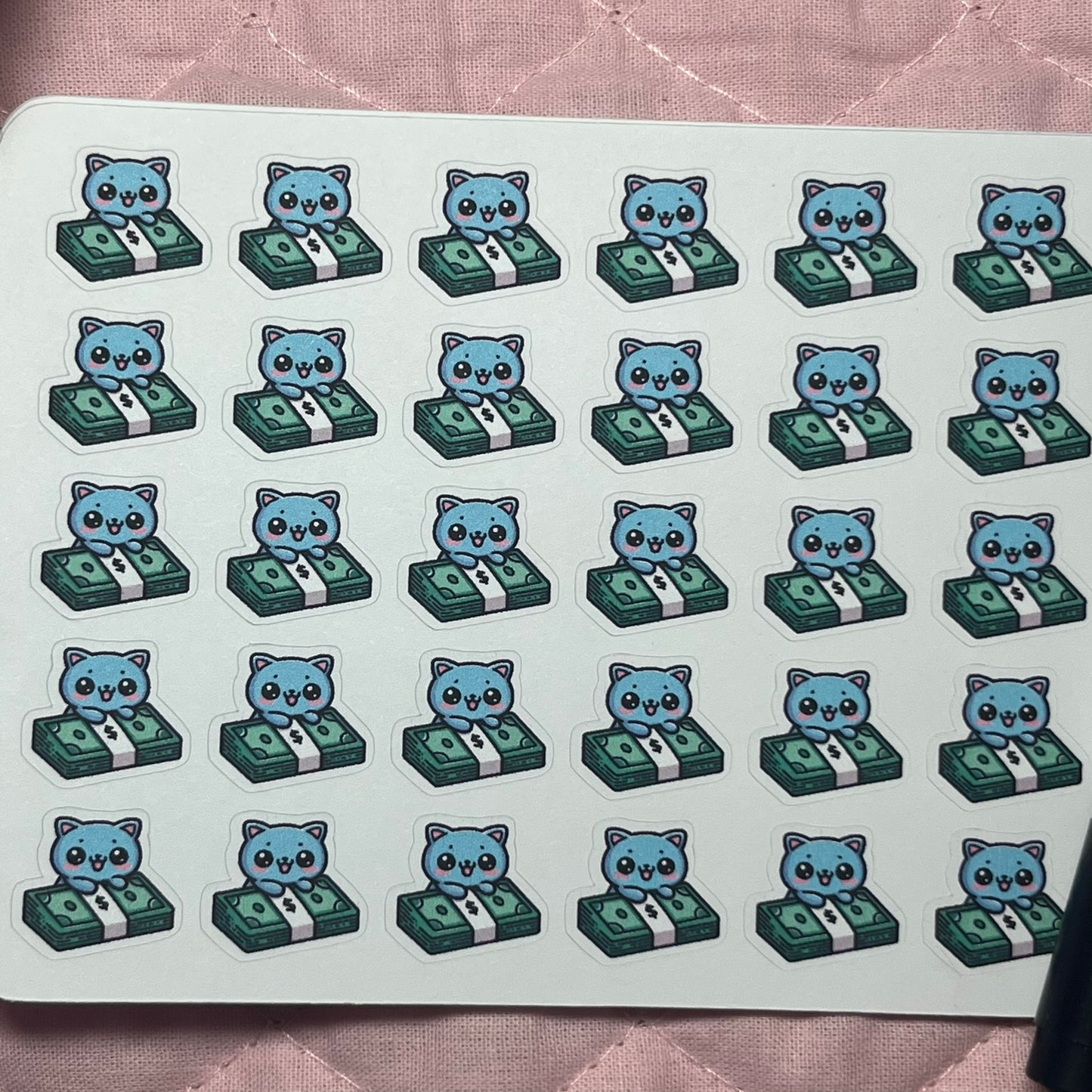 Money- Cash Cat Icon Planner Stickers