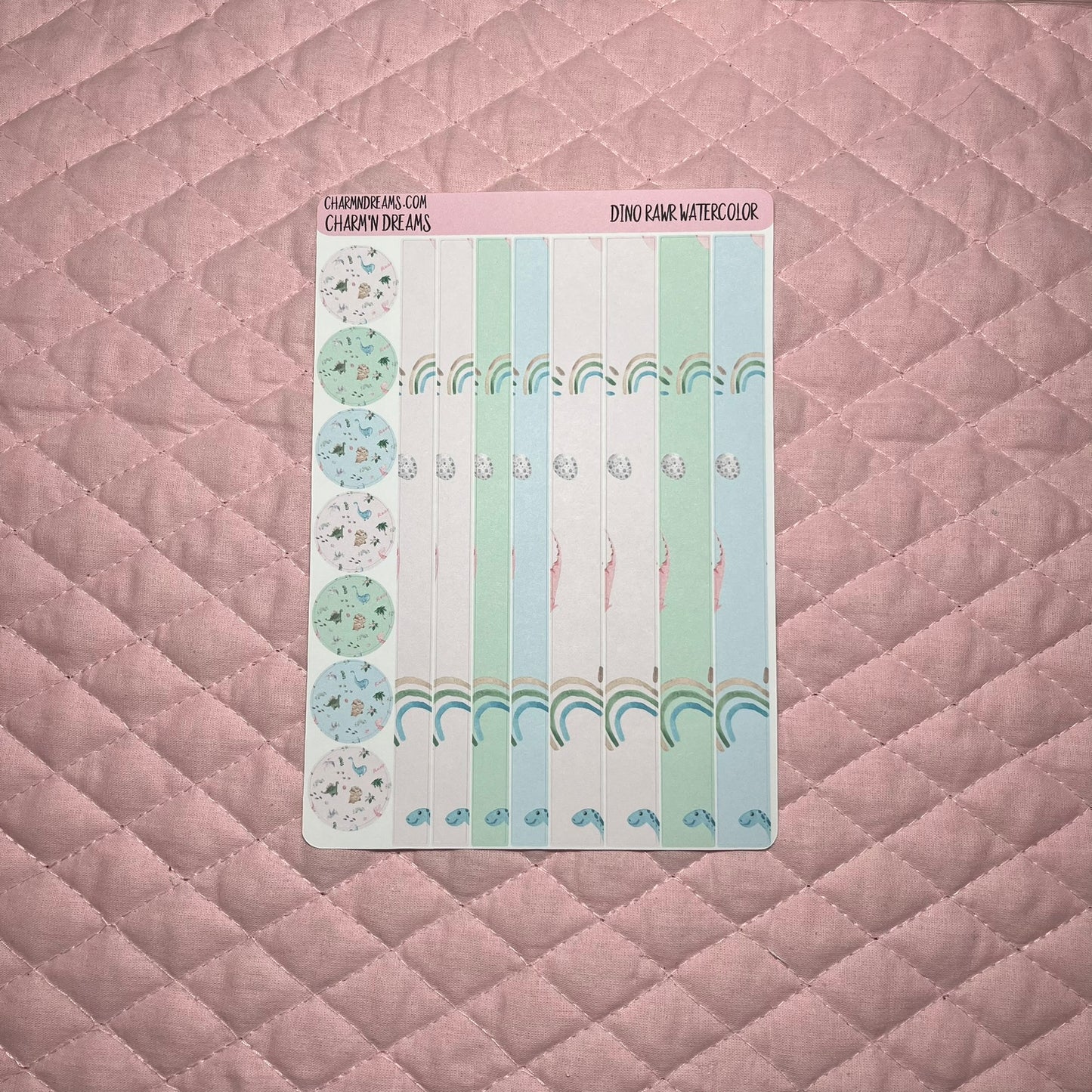 Dino Rawr Watercolor Planner Sticker Kit