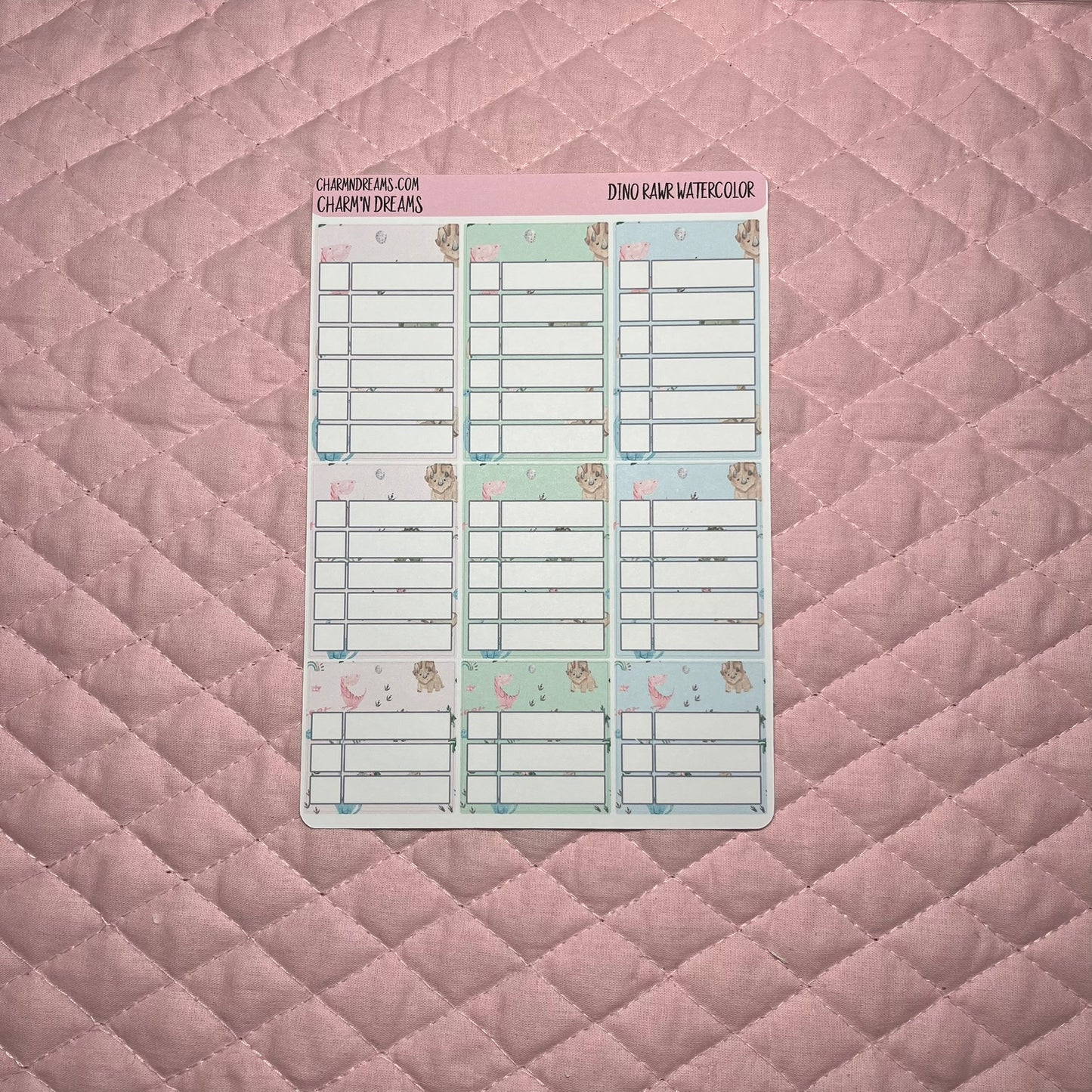 Dino Rawr Watercolor Planner Sticker Kit