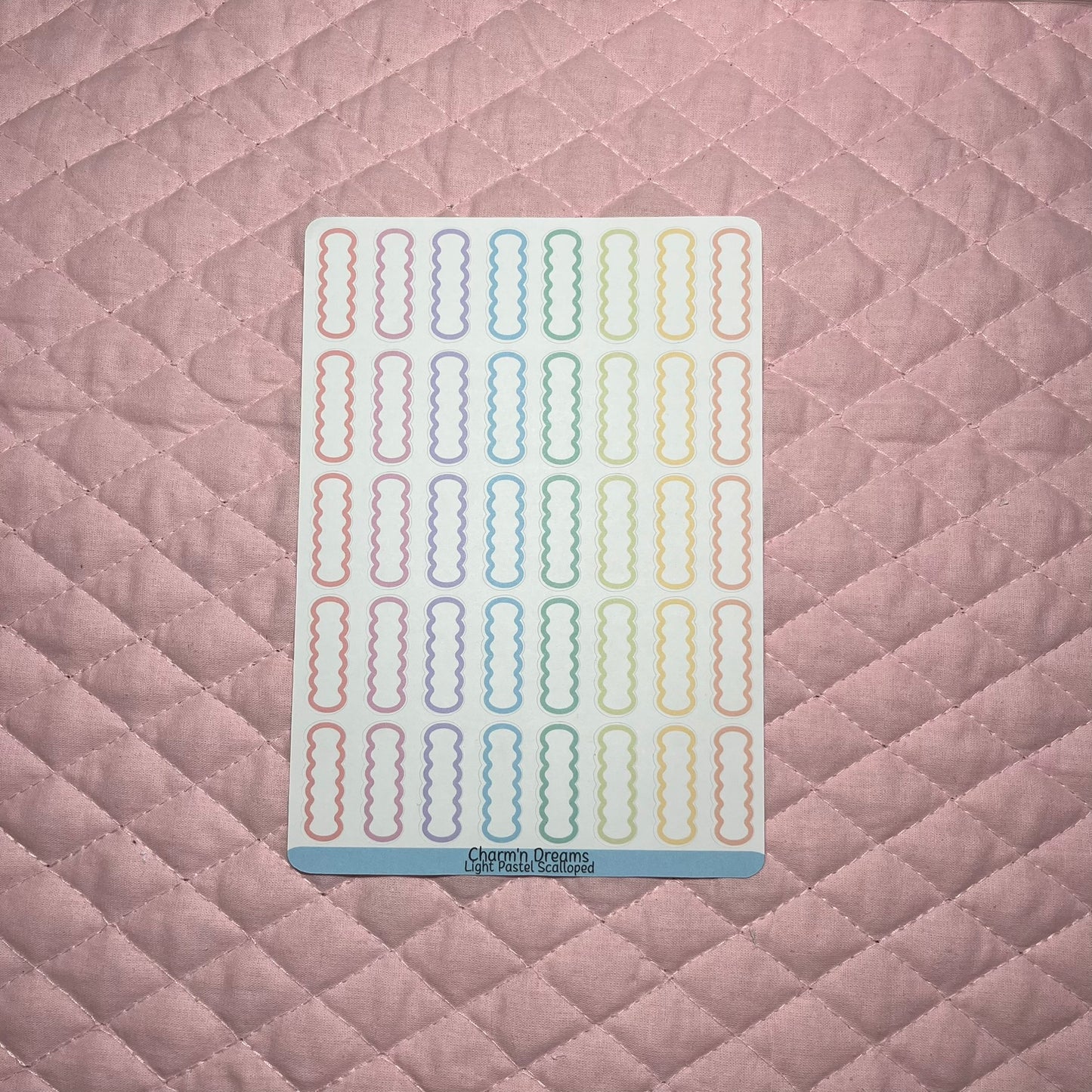 Light Pastel Mini Scalloped Boxes Planner Stickers
