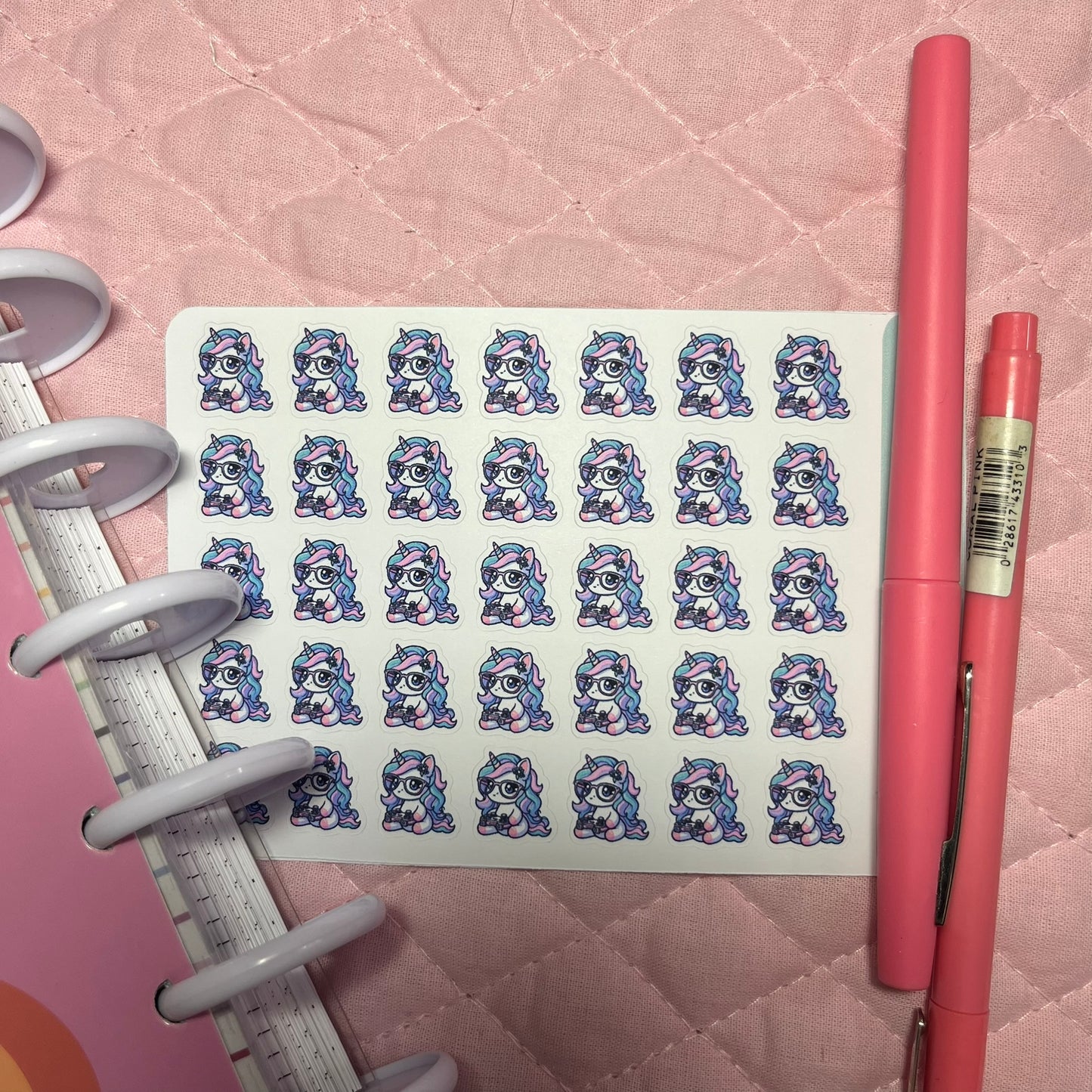 Pastel Unicorn Video Games Planner Stickers