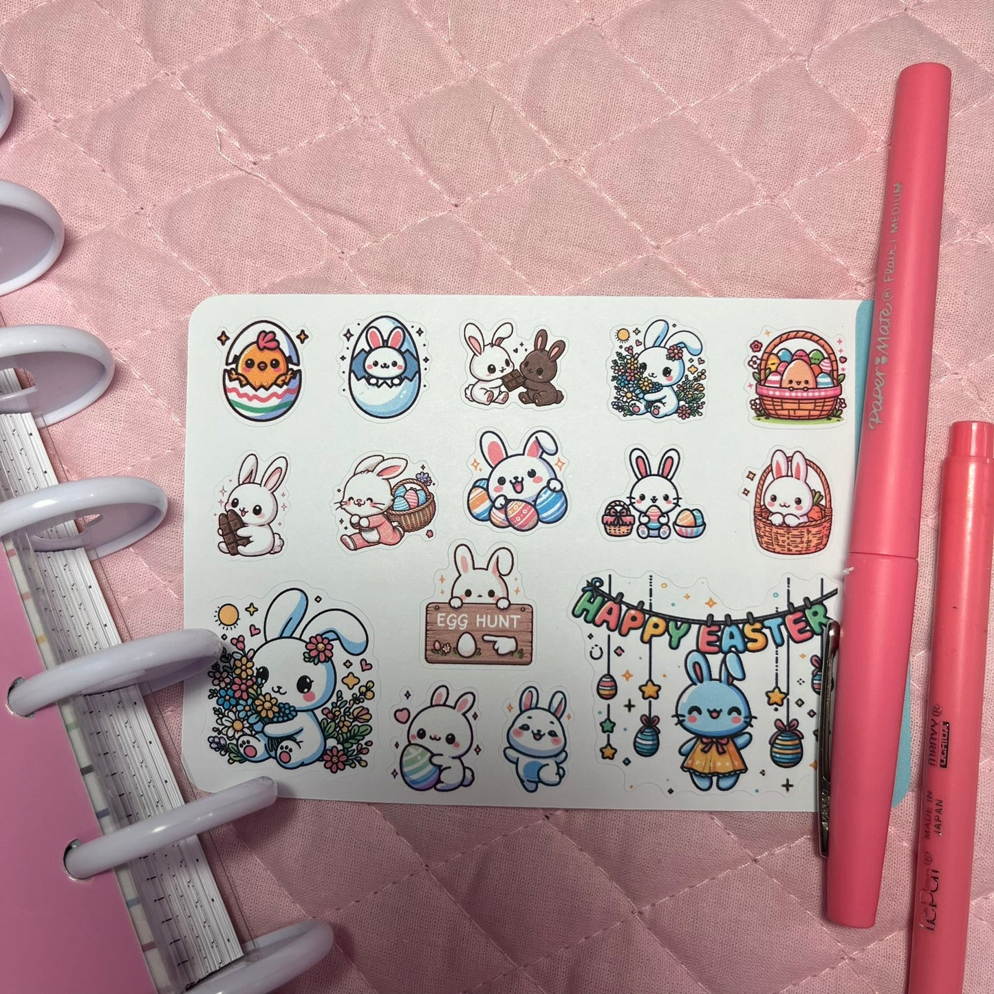 Bunny Easter Paper Planner Stickers