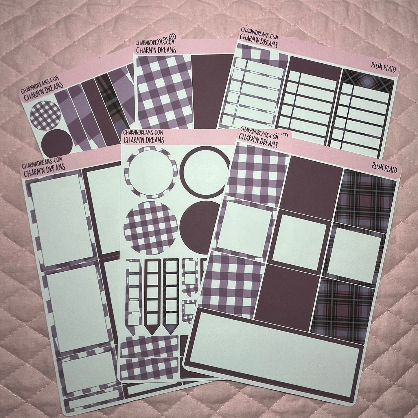 Plum Plaid Planner Sticker Kit