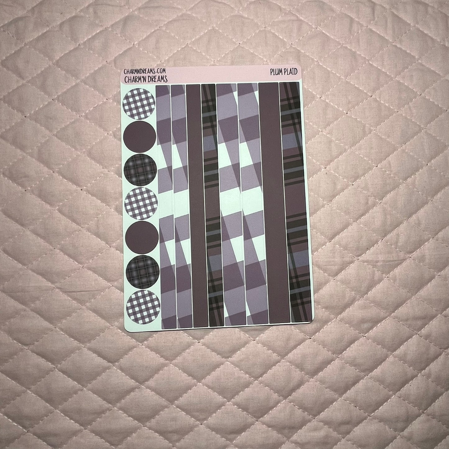 Plum Plaid Planner Sticker Kit