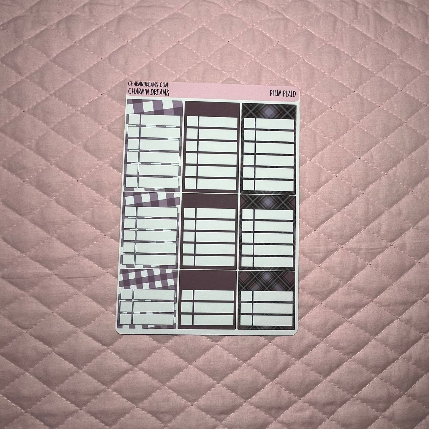 Plum Plaid Planner Sticker Kit