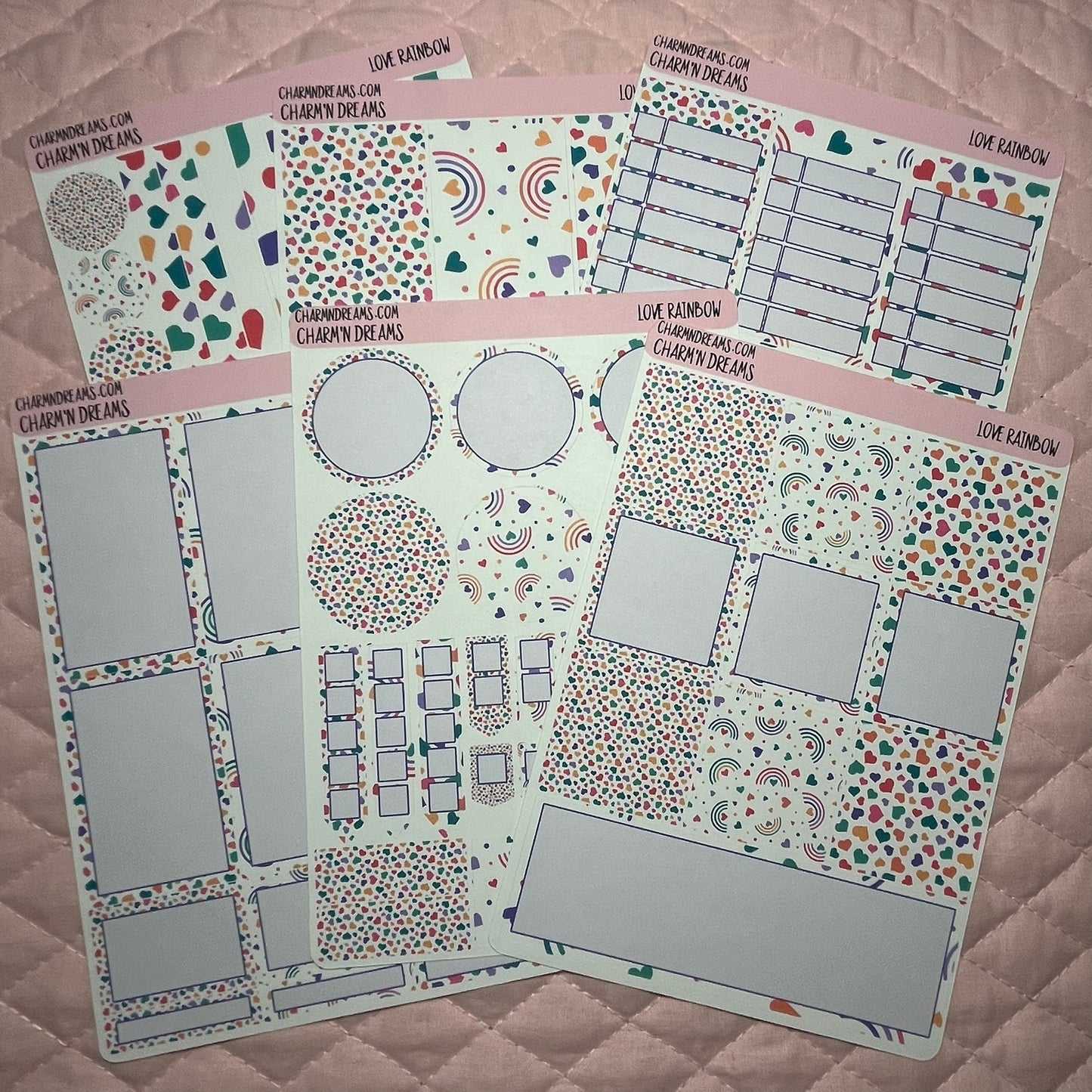Rainbow Hearts Planner Sticker Kit