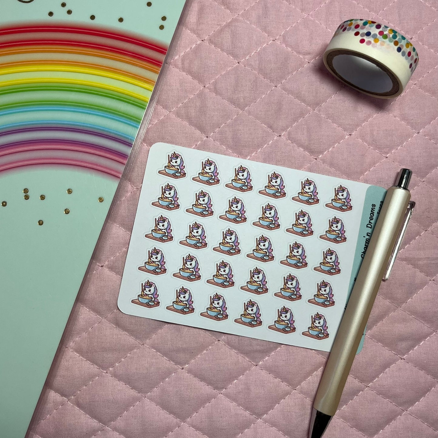 Rainbow Unicorn Baking Planner Stickers