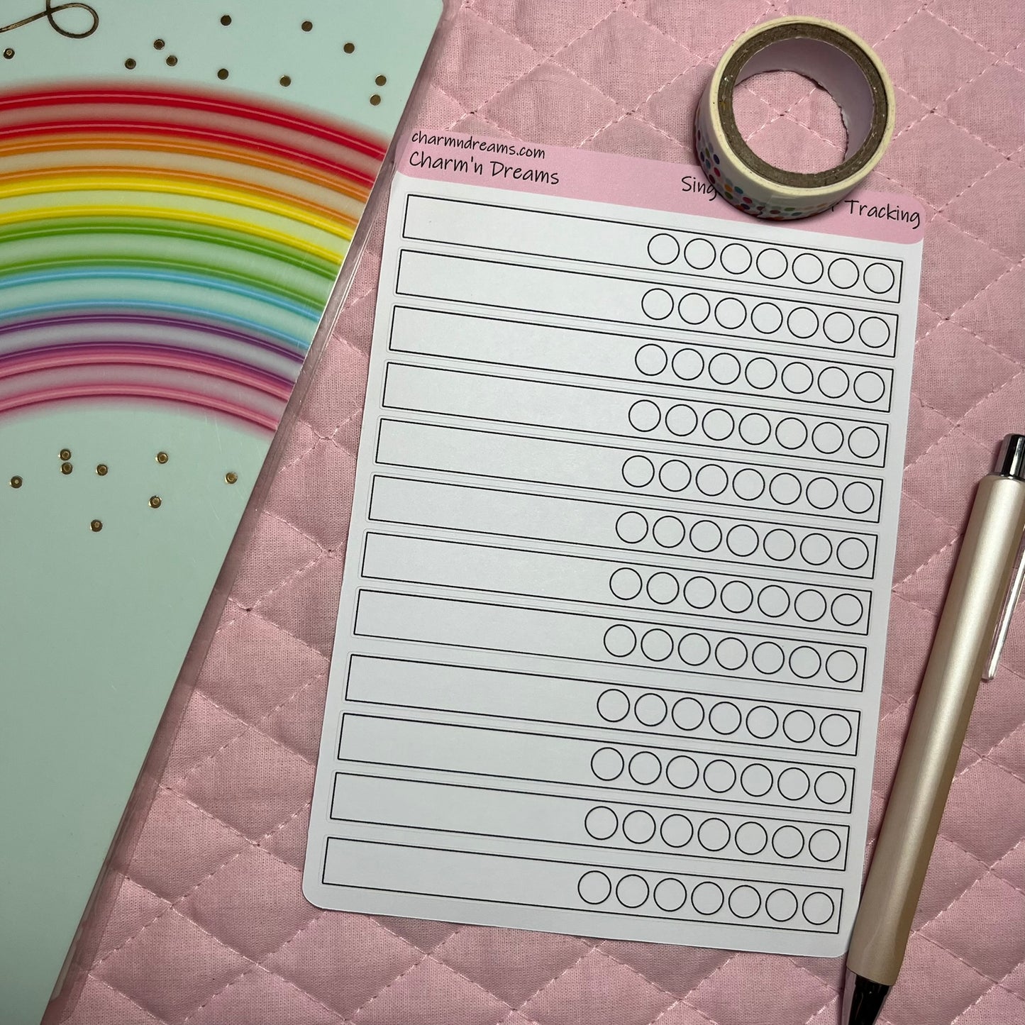 Single Strip Weekly Tracker Planner Stickers