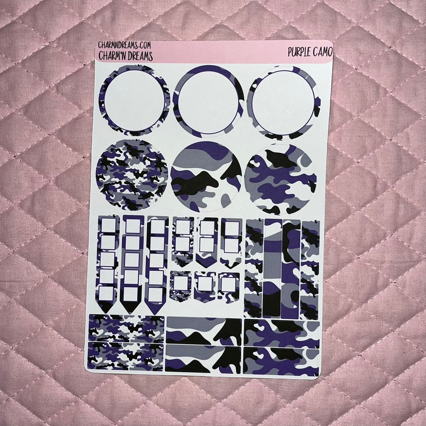 Purple Camo Planner Sticker Kit