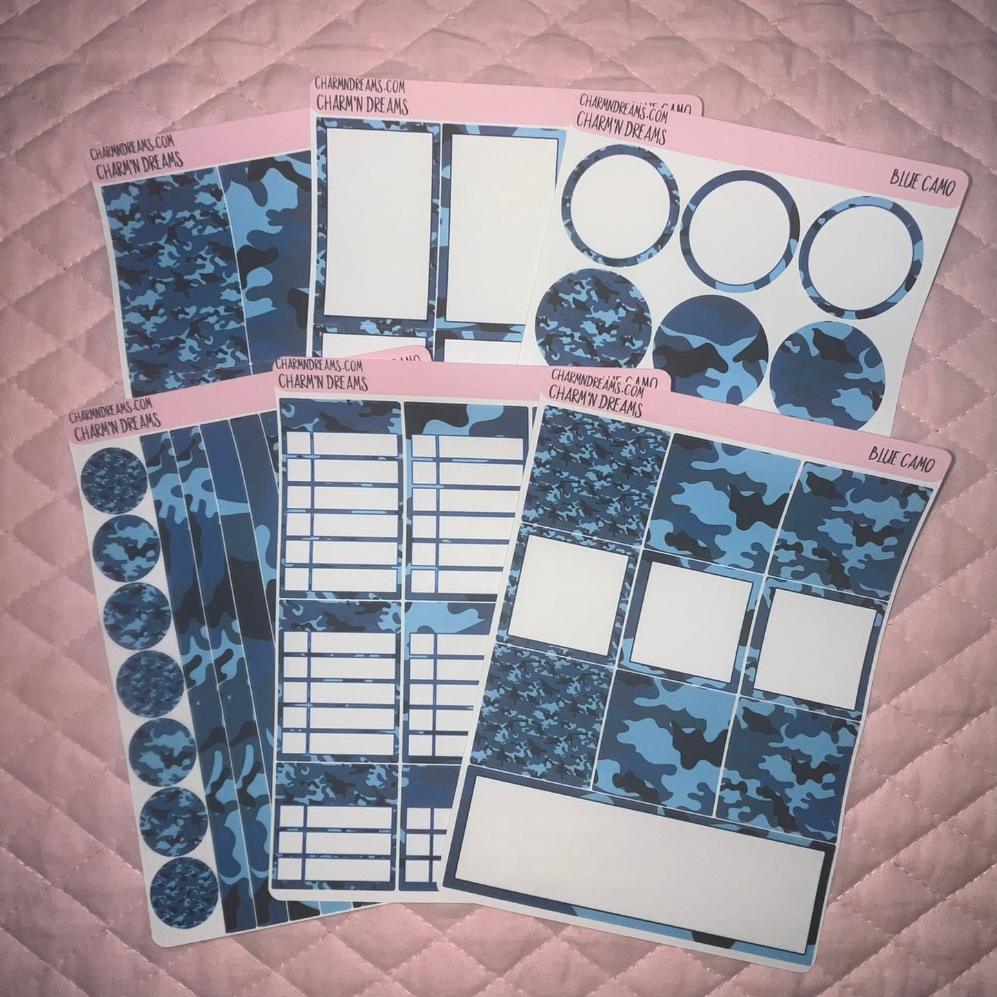 Blue Camo Planner Sticker Kit