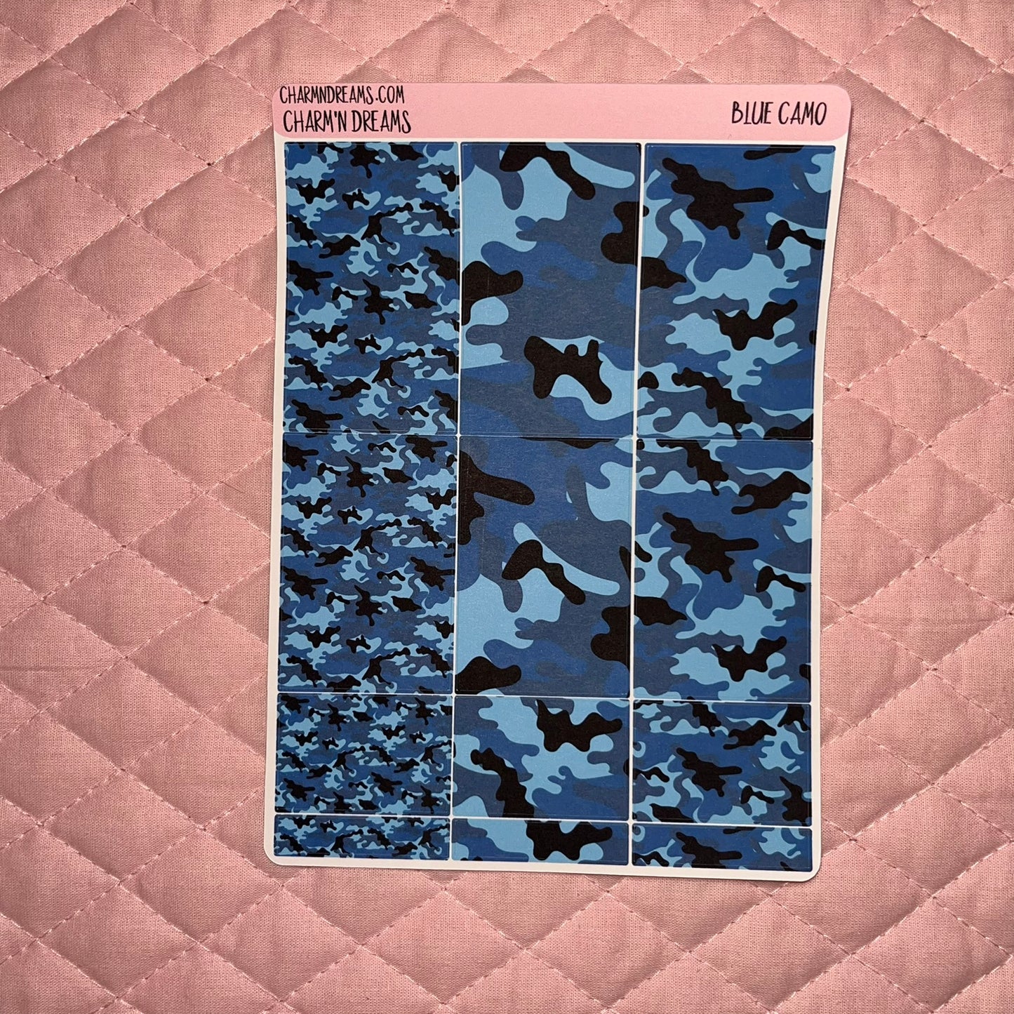 Blue Camo Planner Sticker Kit
