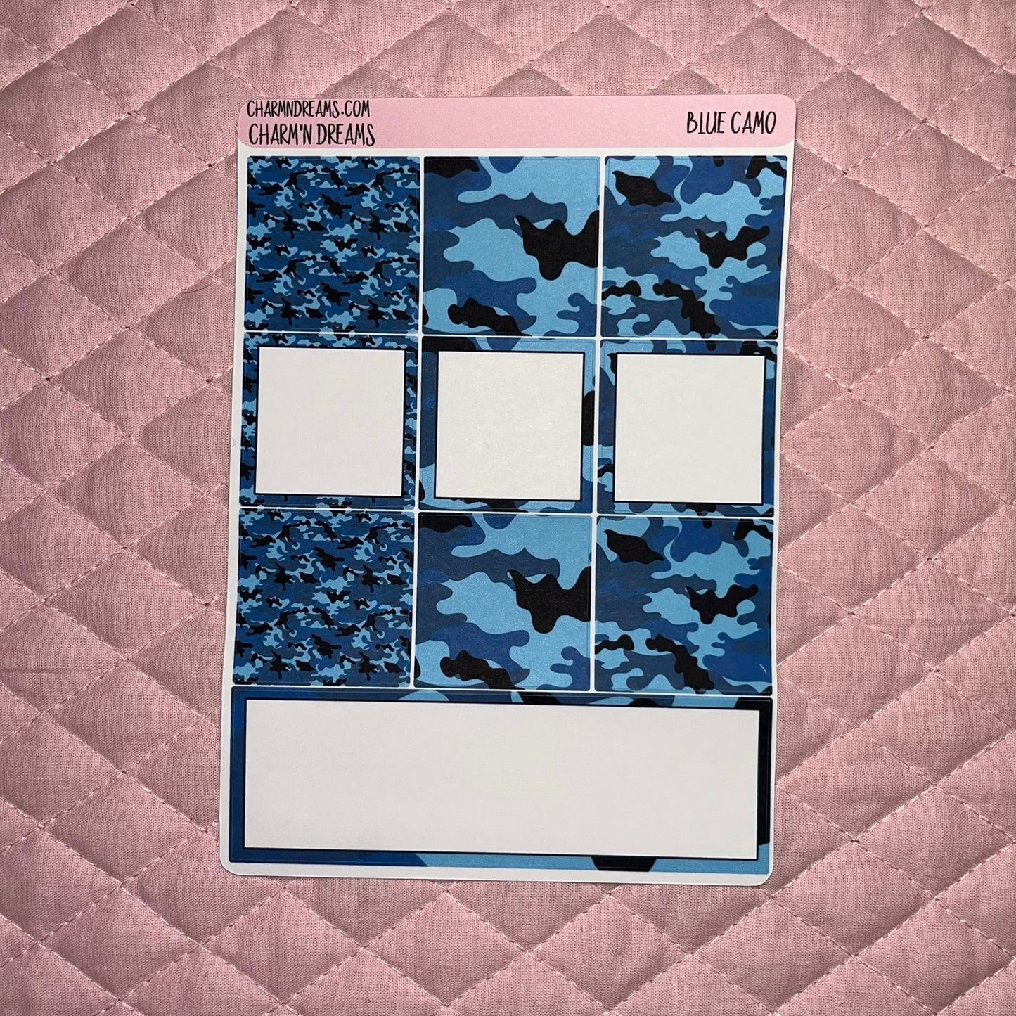 Blue Camo Planner Sticker Kit