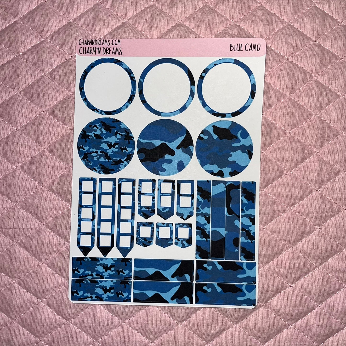 Blue Camo Planner Sticker Kit