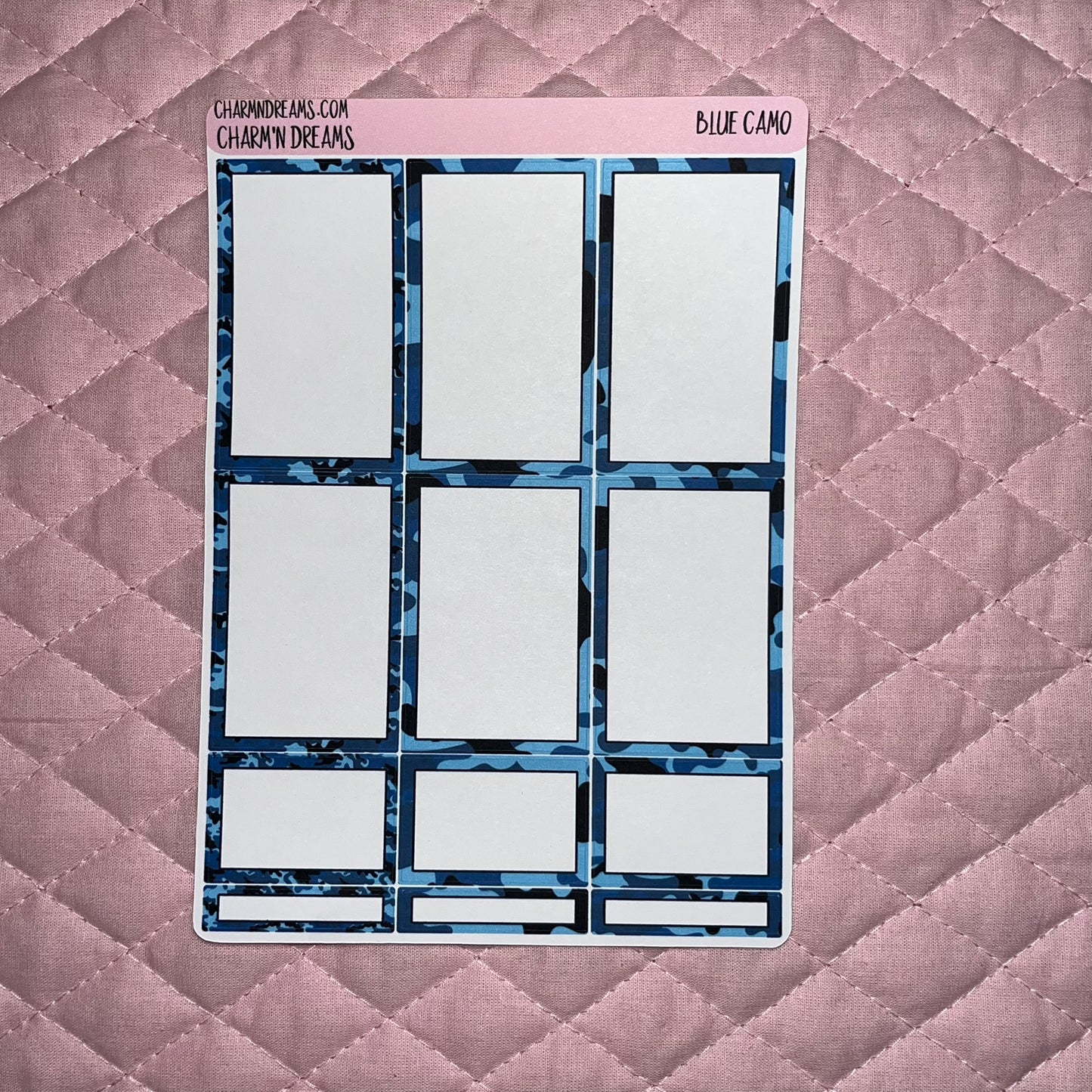 Blue Camo Planner Sticker Kit