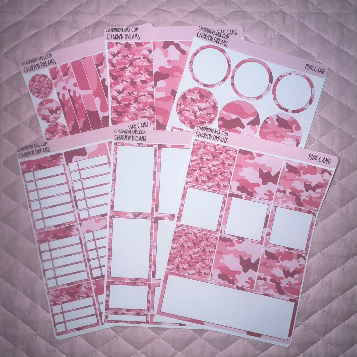 Pink Camo Planner Sticker Kit