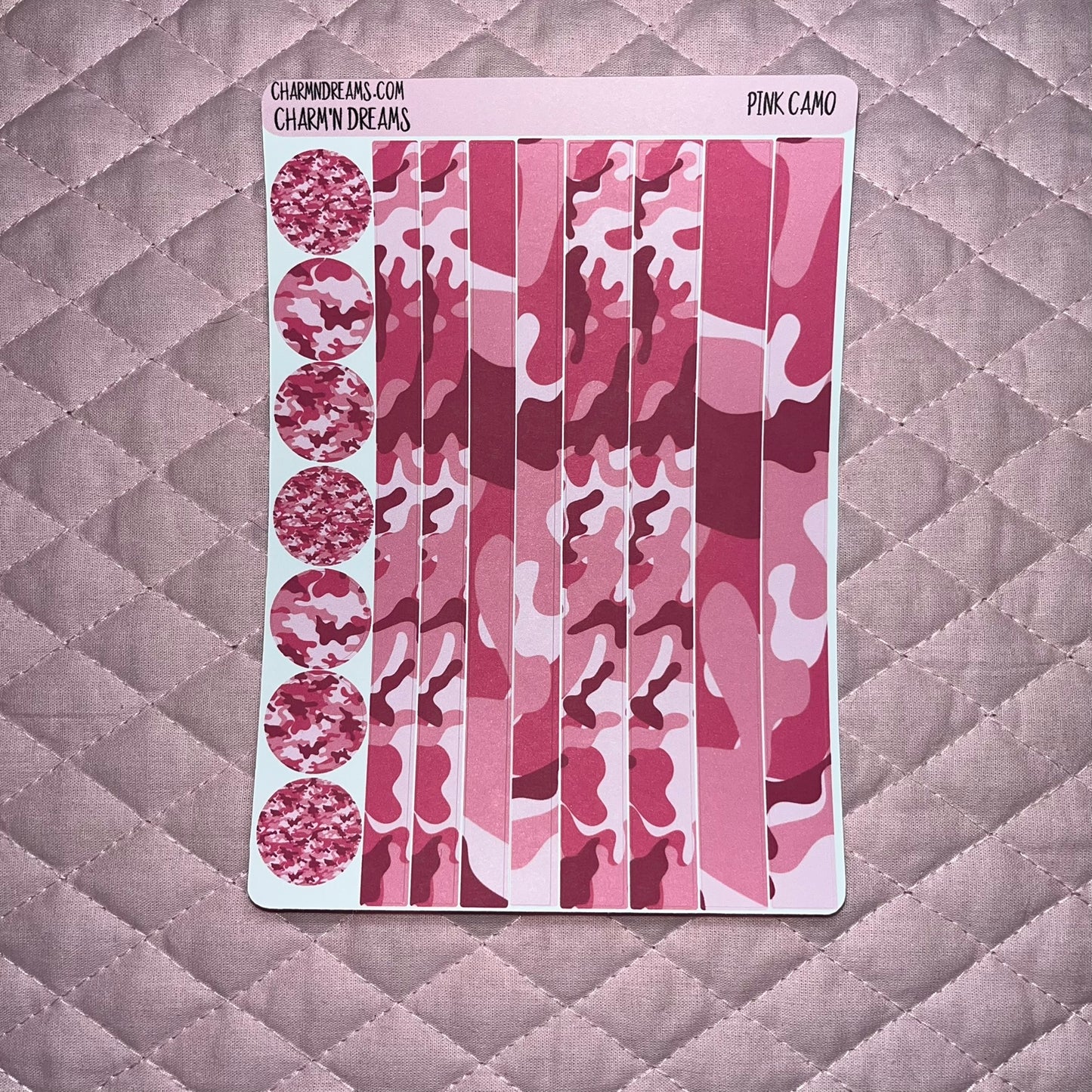 Pink Camo Planner Sticker Kit