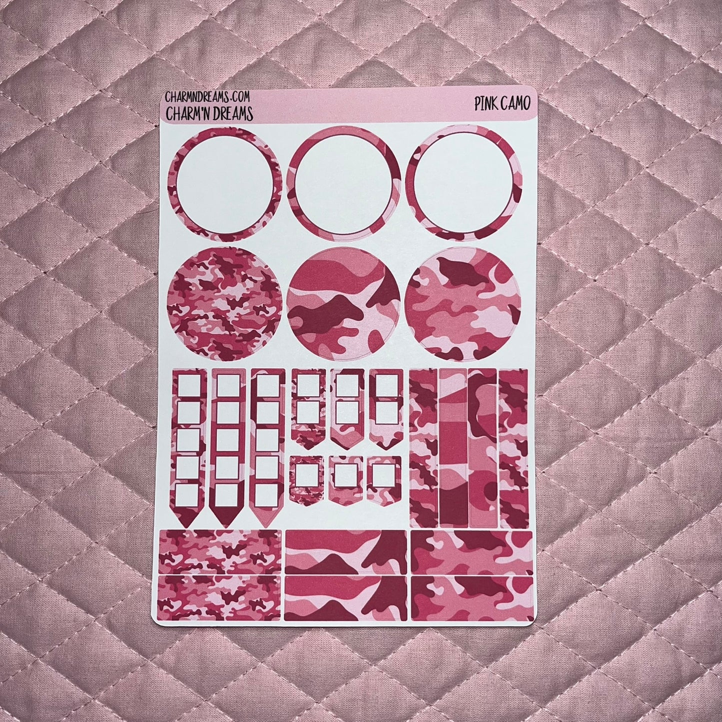 Pink Camo Planner Sticker Kit