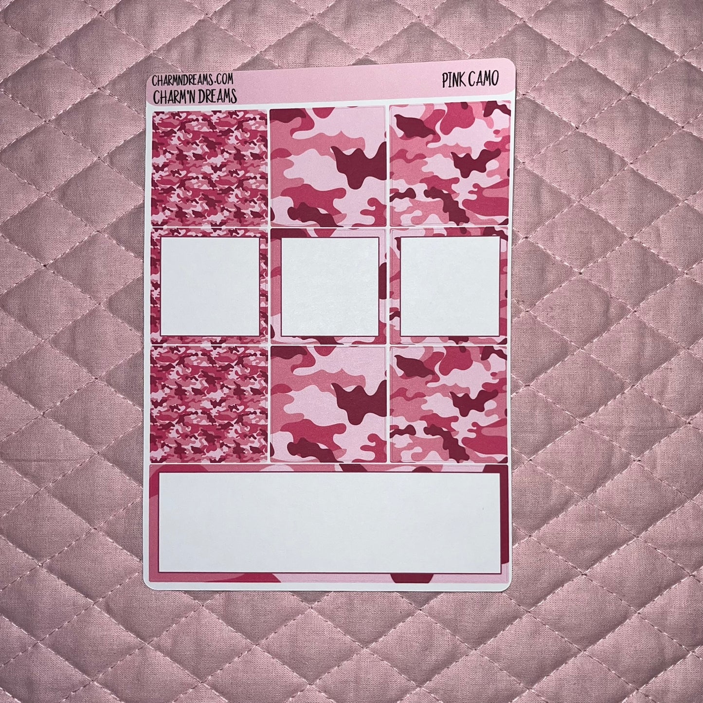 Pink Camo Planner Sticker Kit