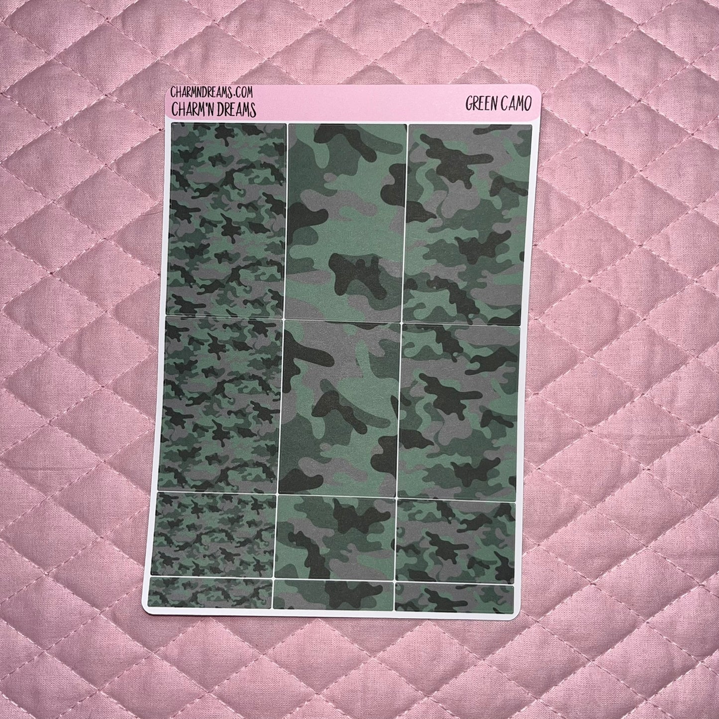 Green Camo Planner Sticker Kit