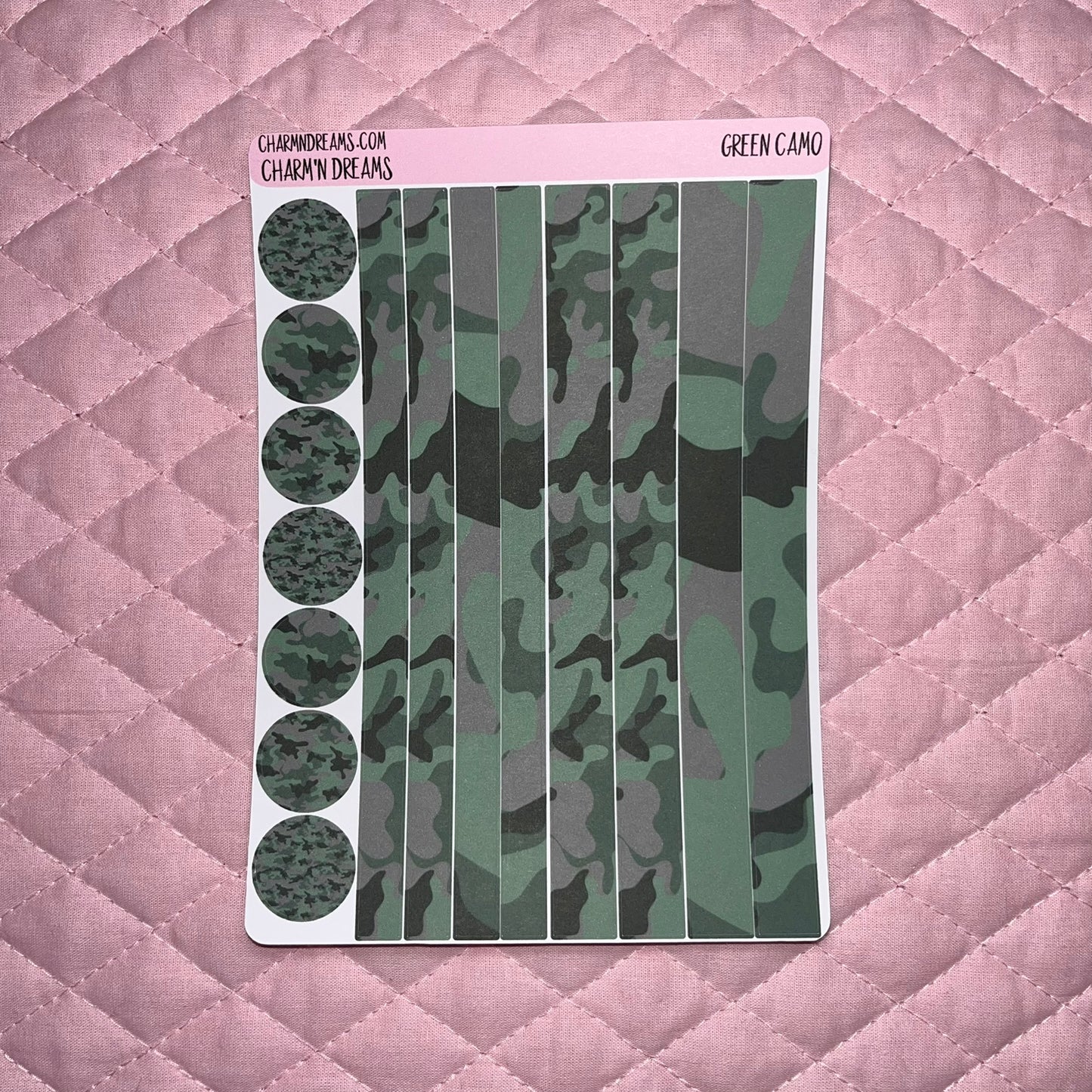 Green Camo Planner Sticker Kit