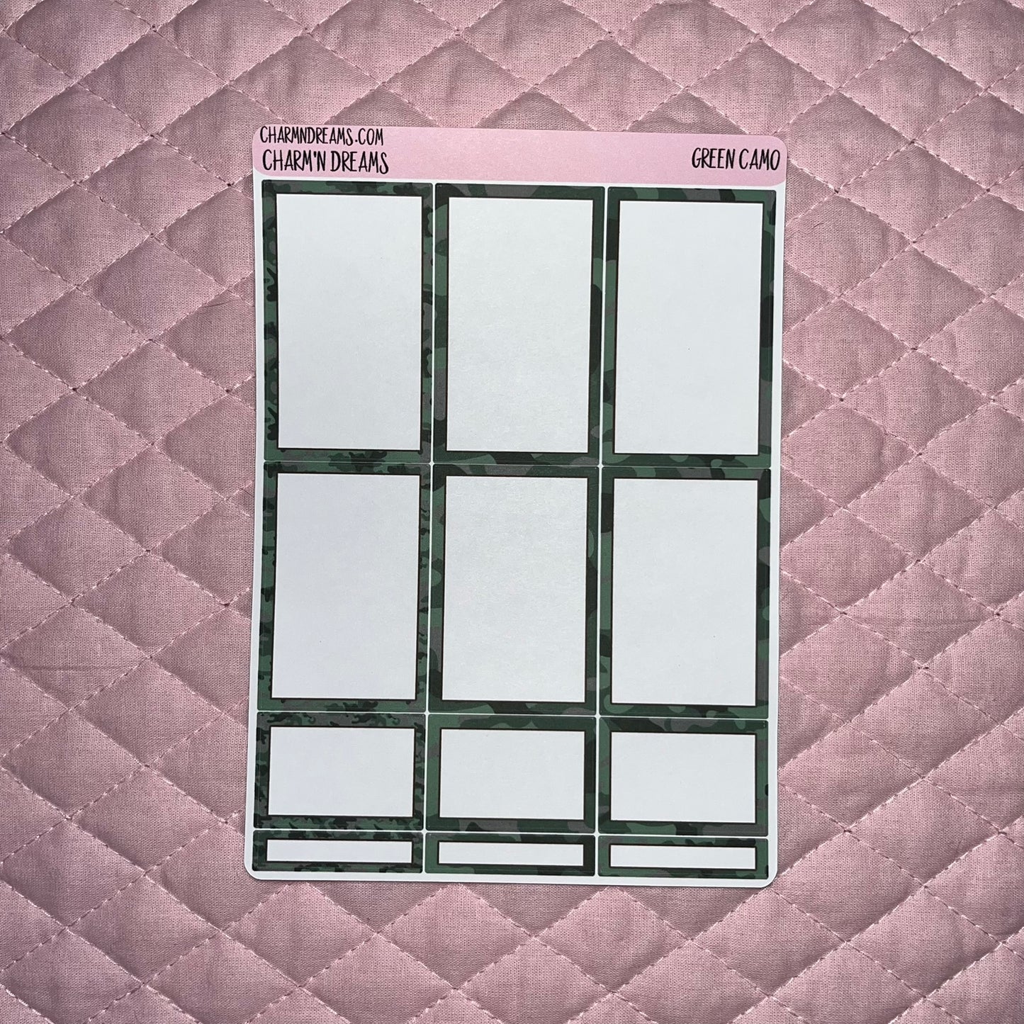 Green Camo Planner Sticker Kit