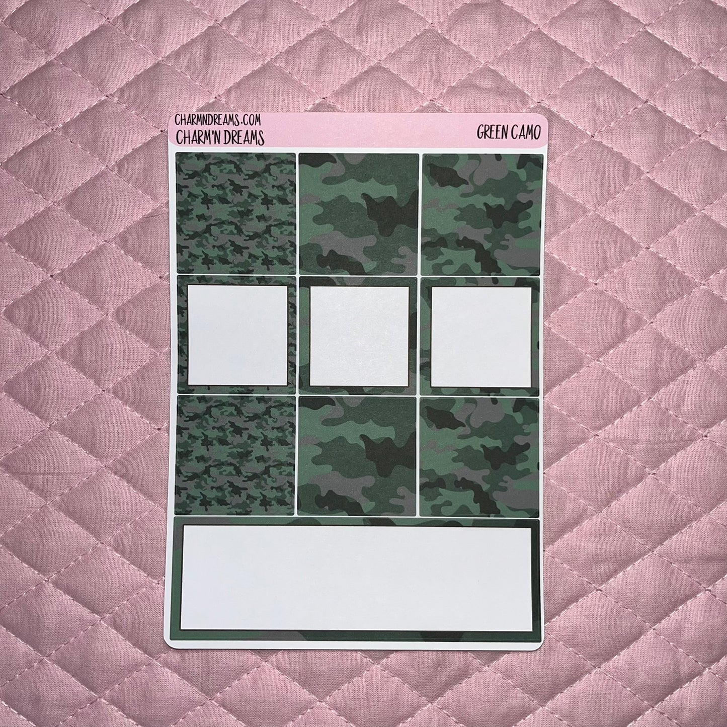 Green Camo Planner Sticker Kit