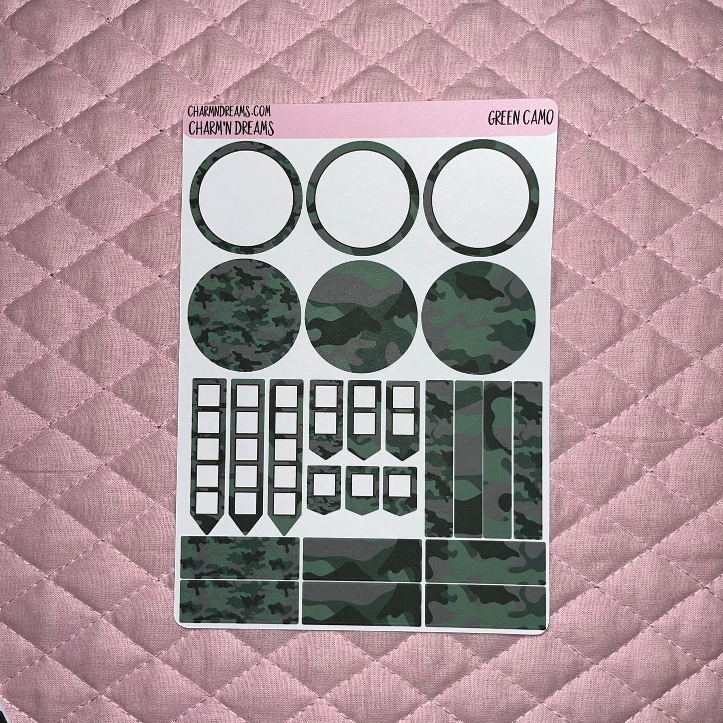 Green Camo Planner Sticker Kit