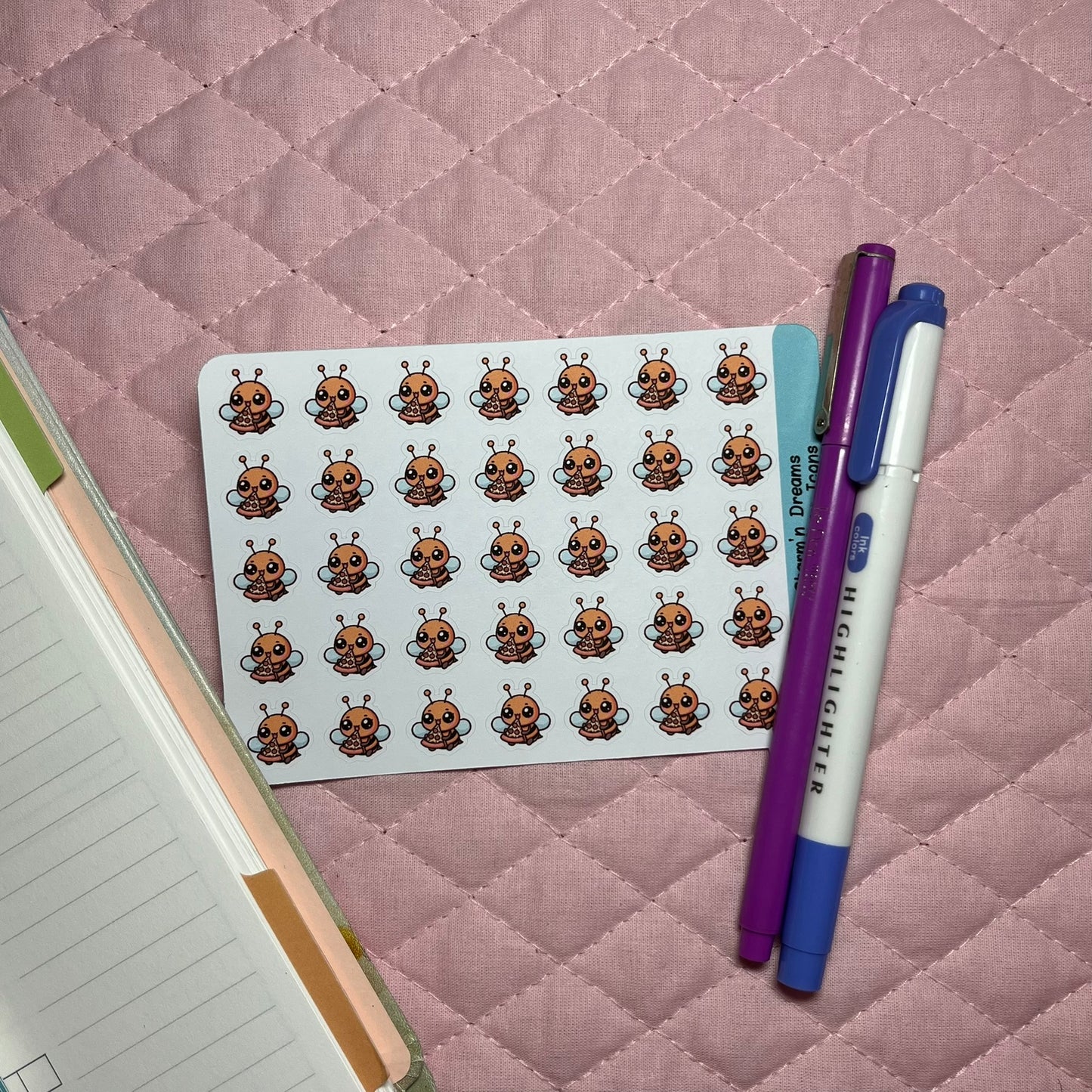 Bee Pizza Icon Planner Stickers