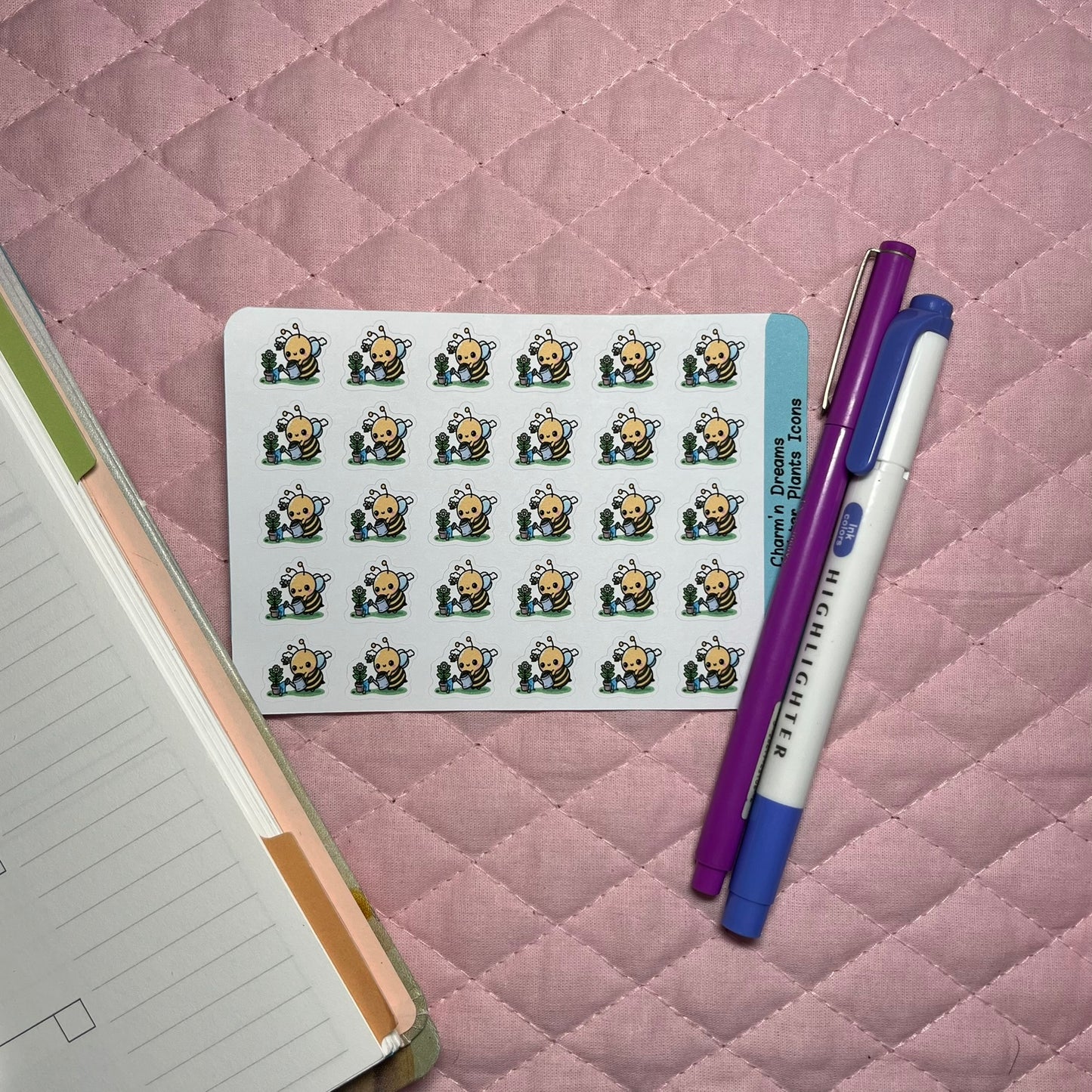 Bee Water Plants Icon Planner Stickers