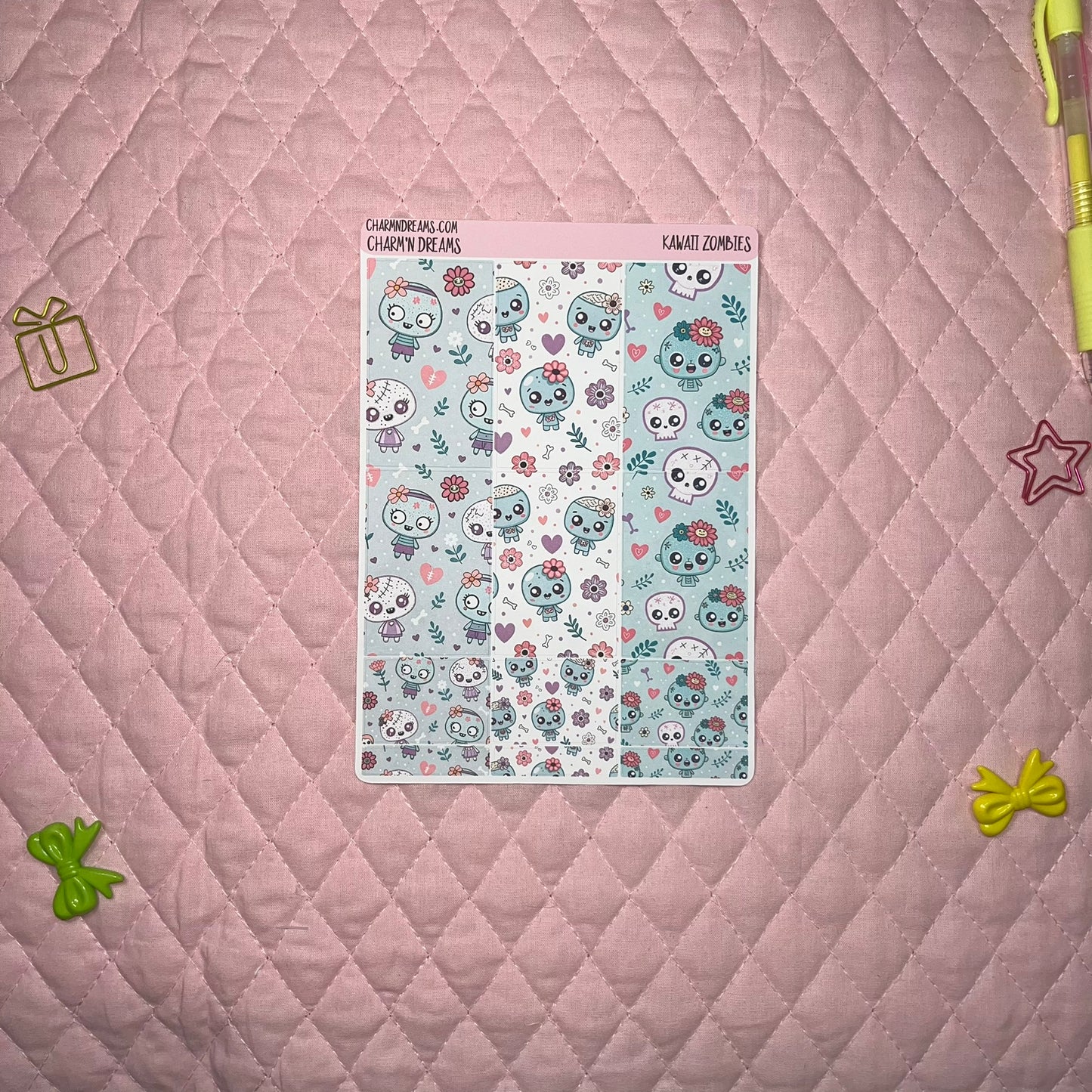 Kawaii Zombies Planner Sticker Kit