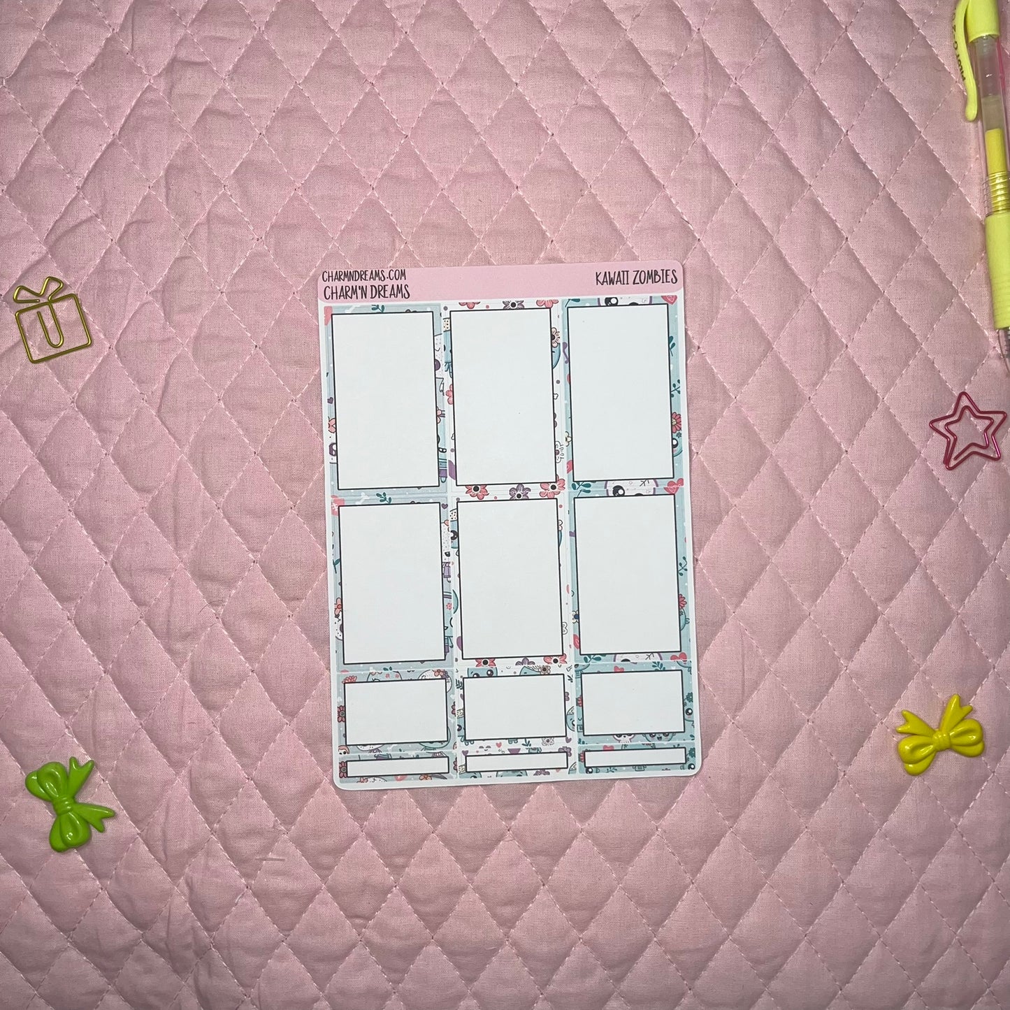 Kawaii Zombies Planner Sticker Kit
