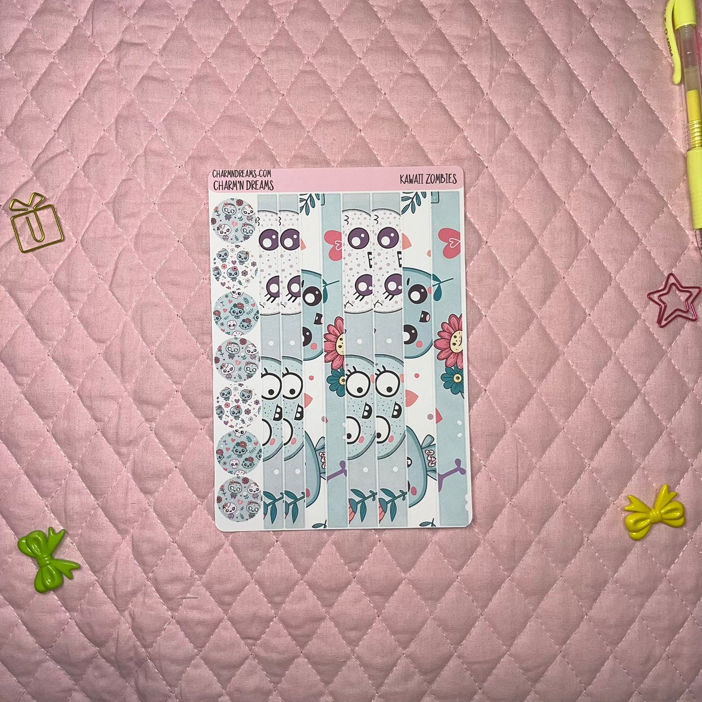 Kawaii Zombies Planner Sticker Kit