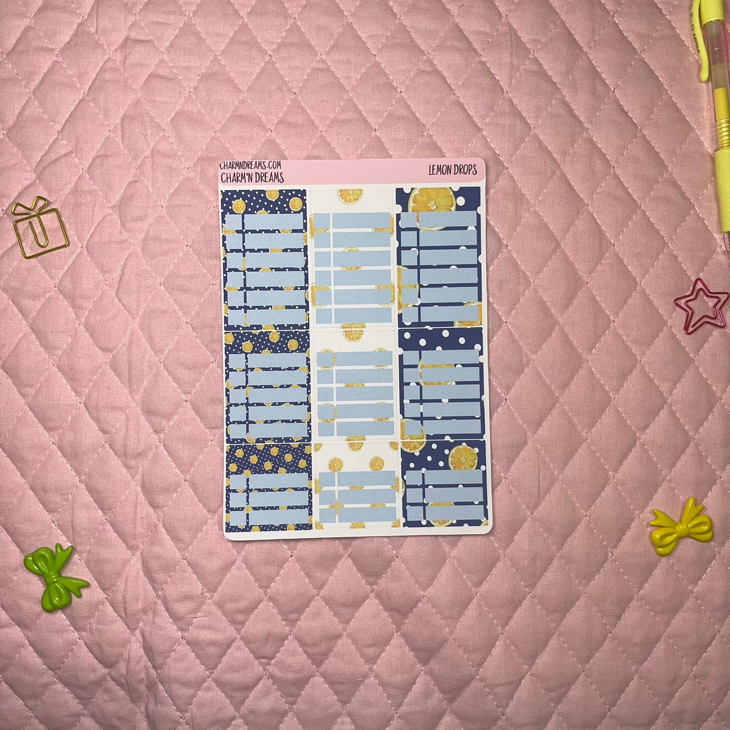 Lemon Drop Planner Sticker Kit