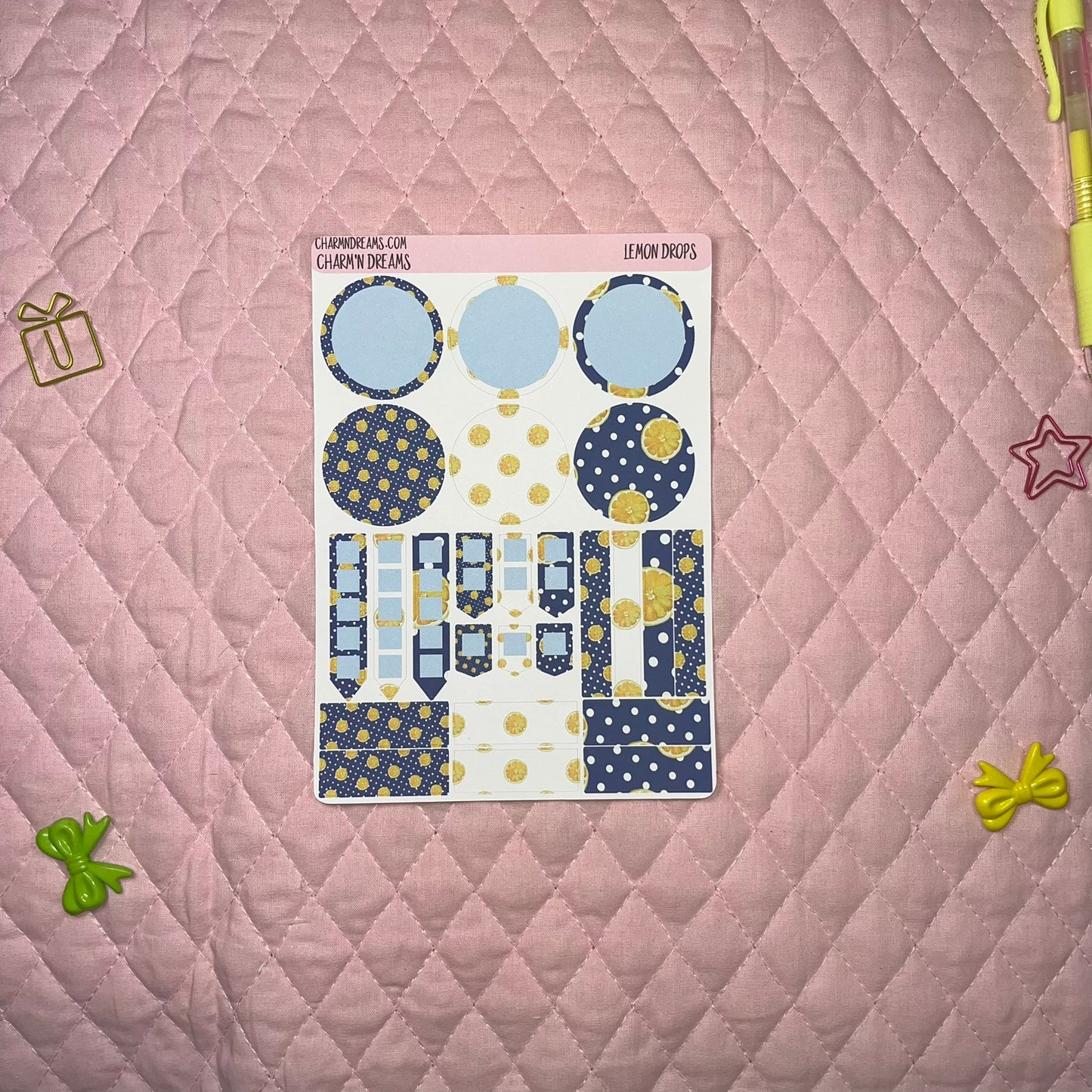 Lemon Drop Planner Sticker Kit
