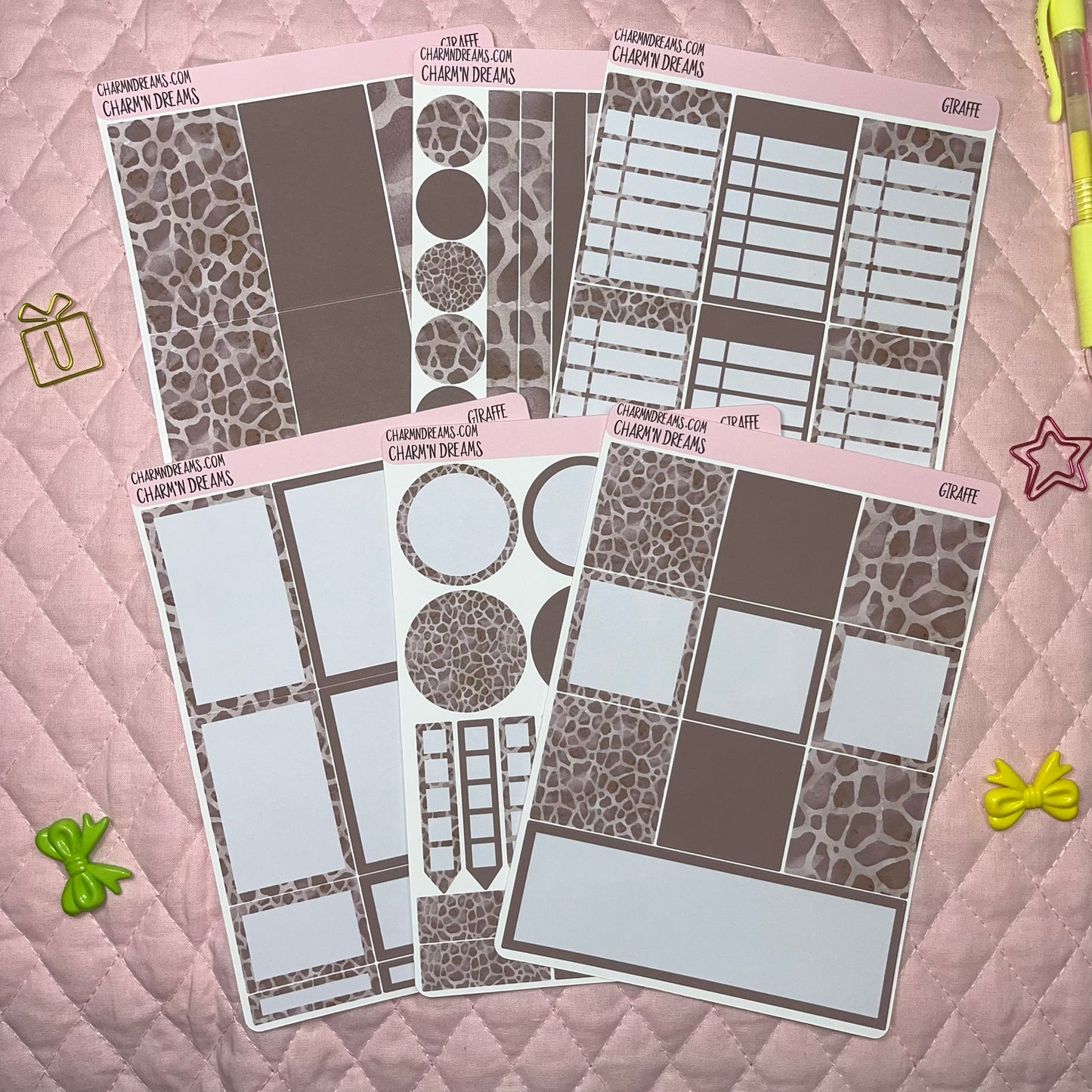 Giraffe Planner Sticker Kit