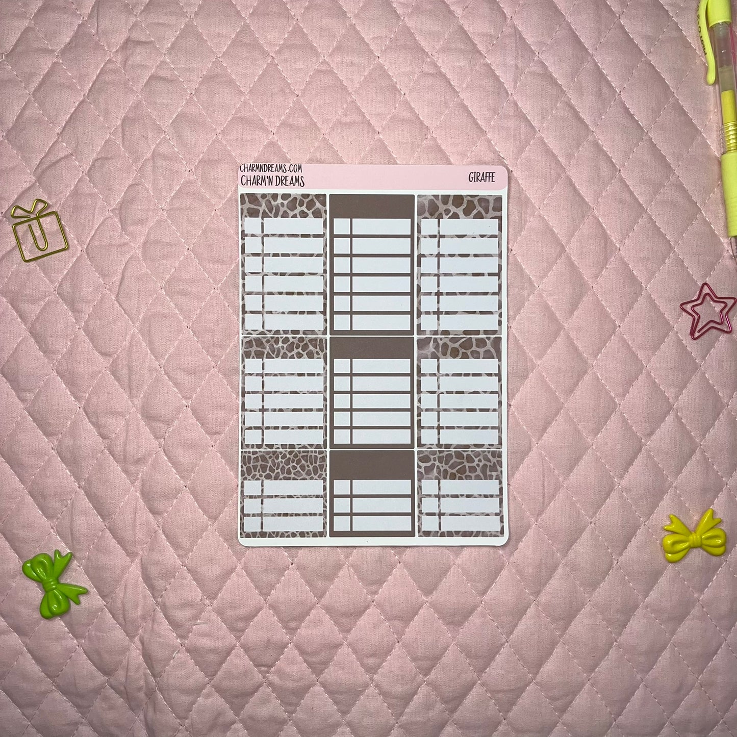 Giraffe Planner Sticker Kit