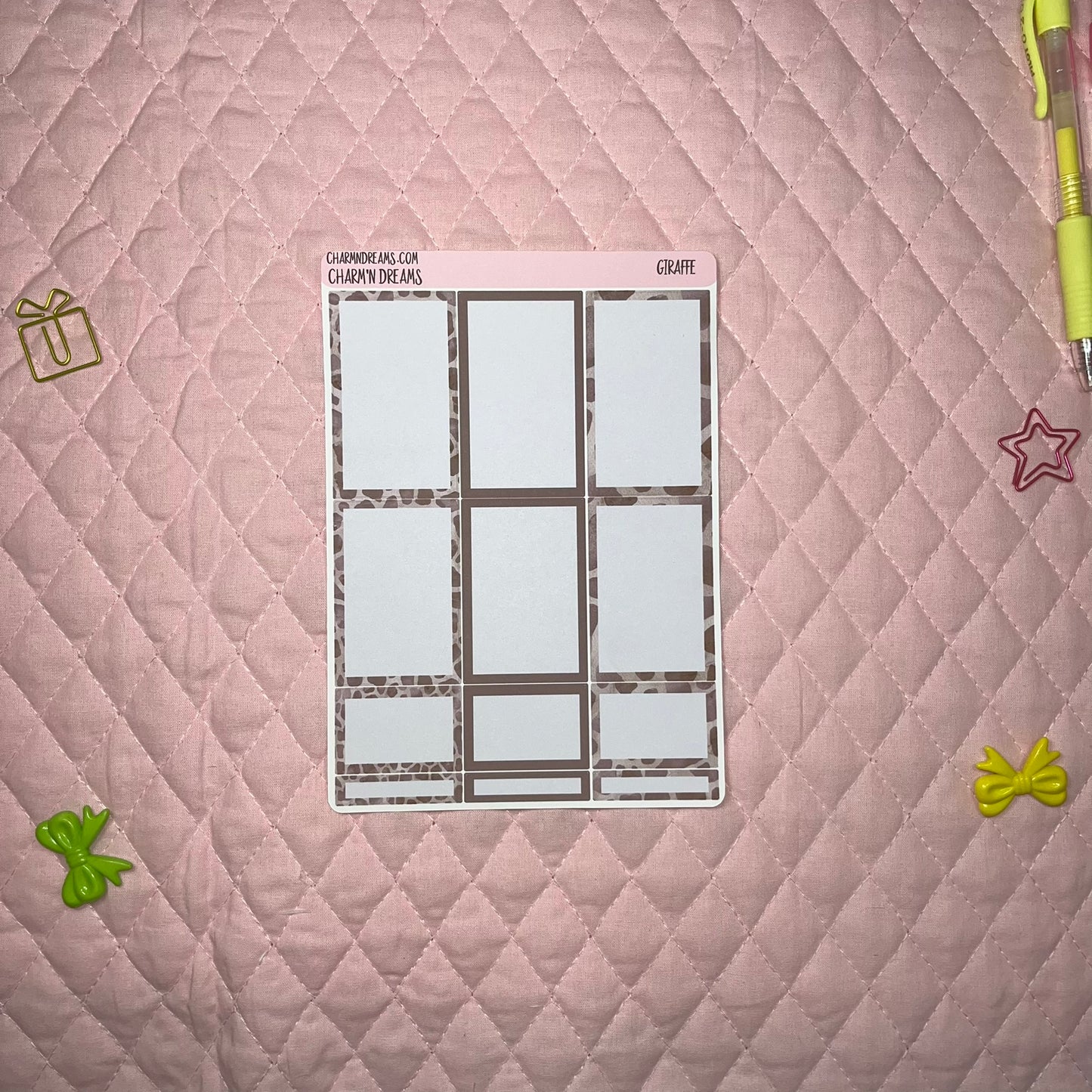Giraffe Planner Sticker Kit