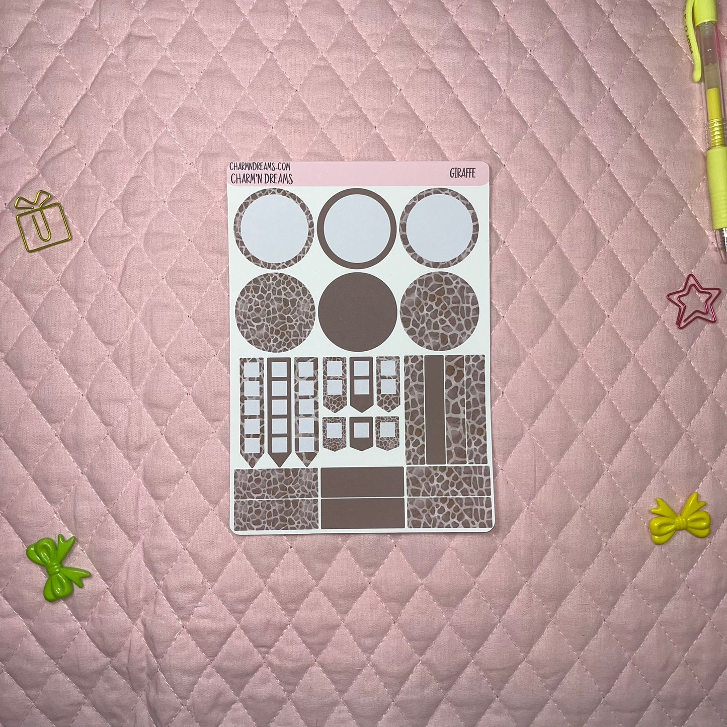 Giraffe Planner Sticker Kit