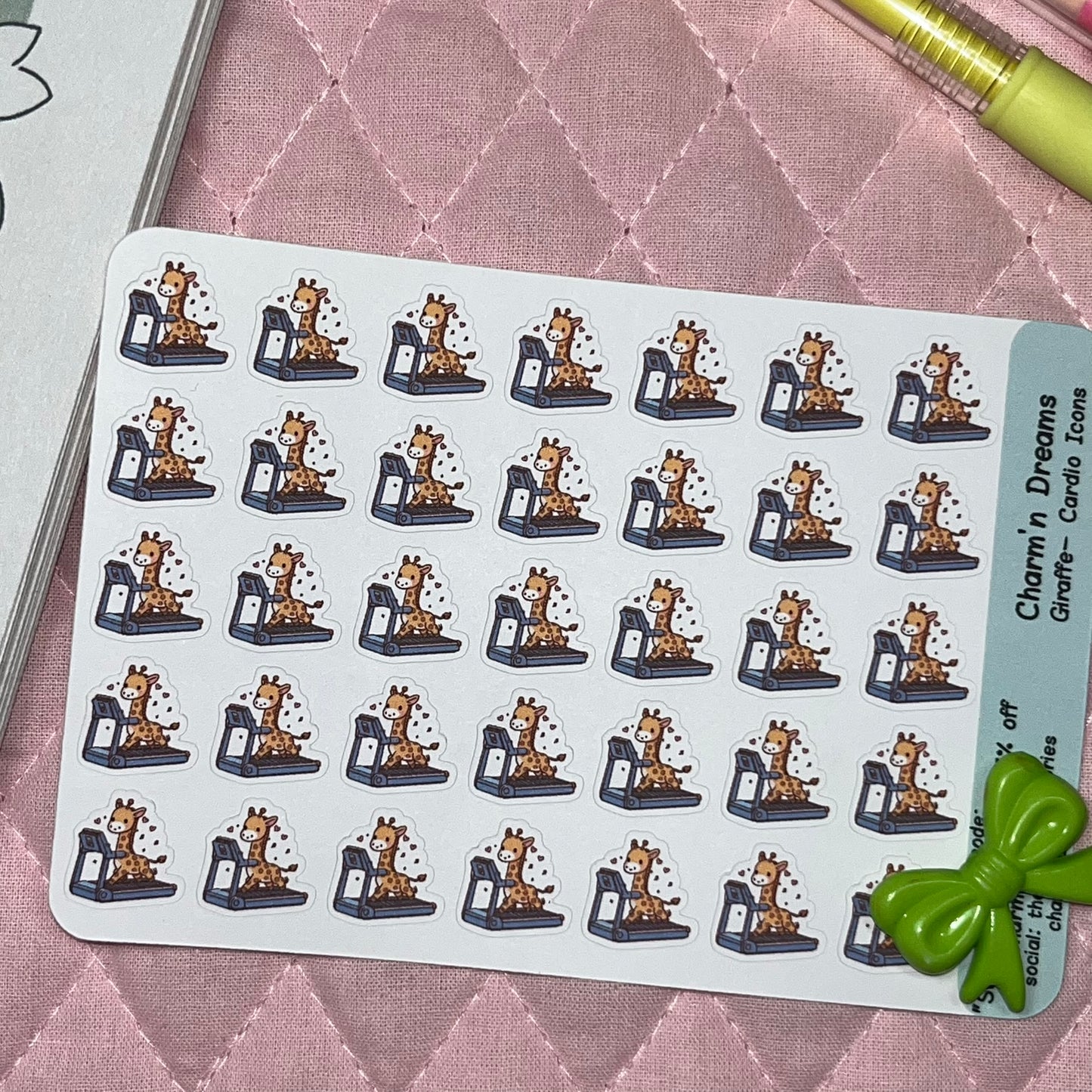 Giraffe Cardio Treadmil Icon Planner Stickers