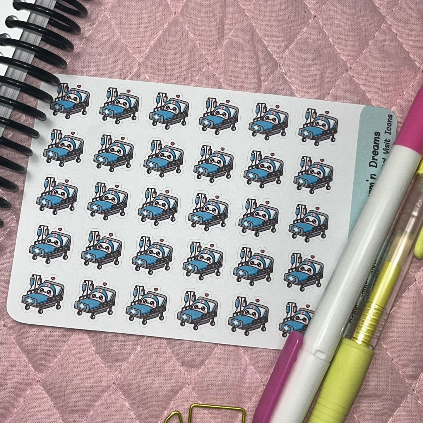 Medical Hospital Visit/ Bed Rest Icon Planner Stickers