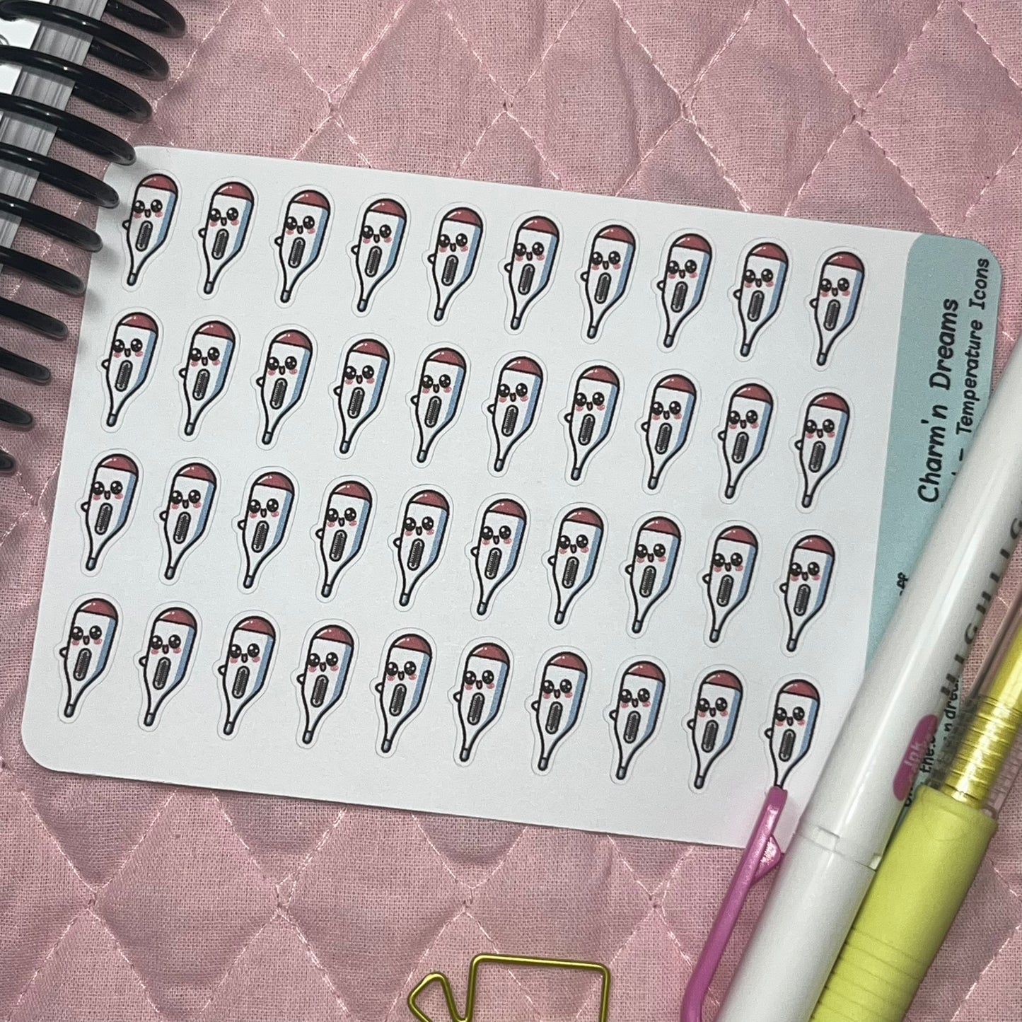 Medical Temperature/ Thermometer Icon Planner Stickers