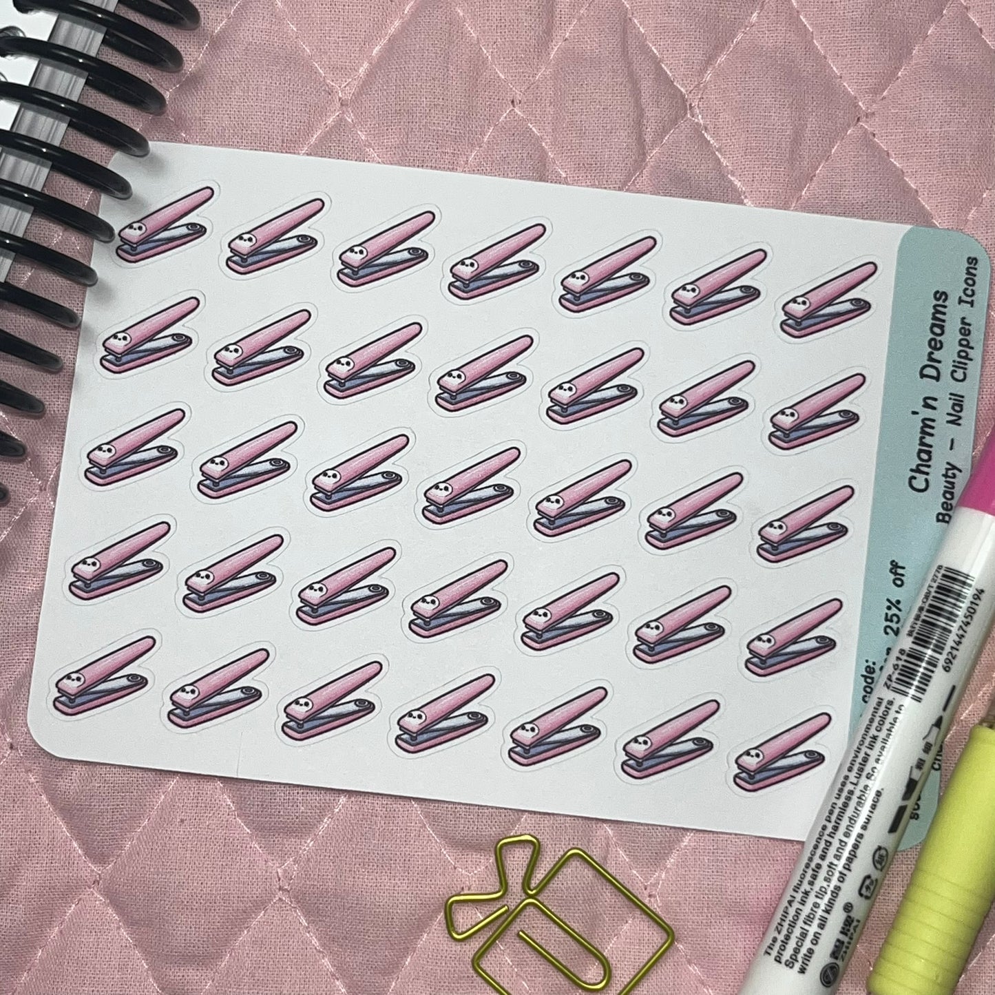Beauty Nail Clipper Icon Planner Stickers