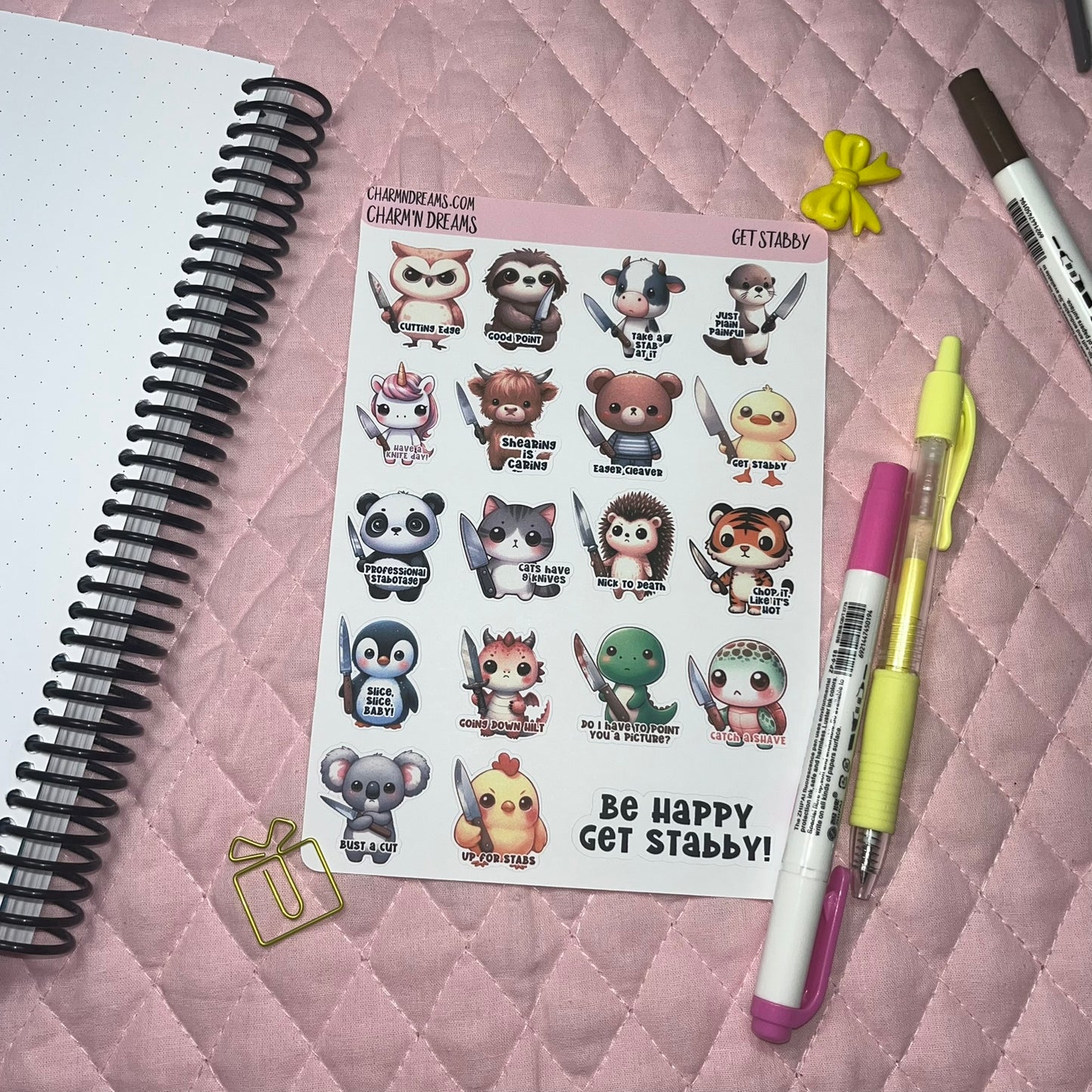 Get Stabby Quotes Planner Stickers