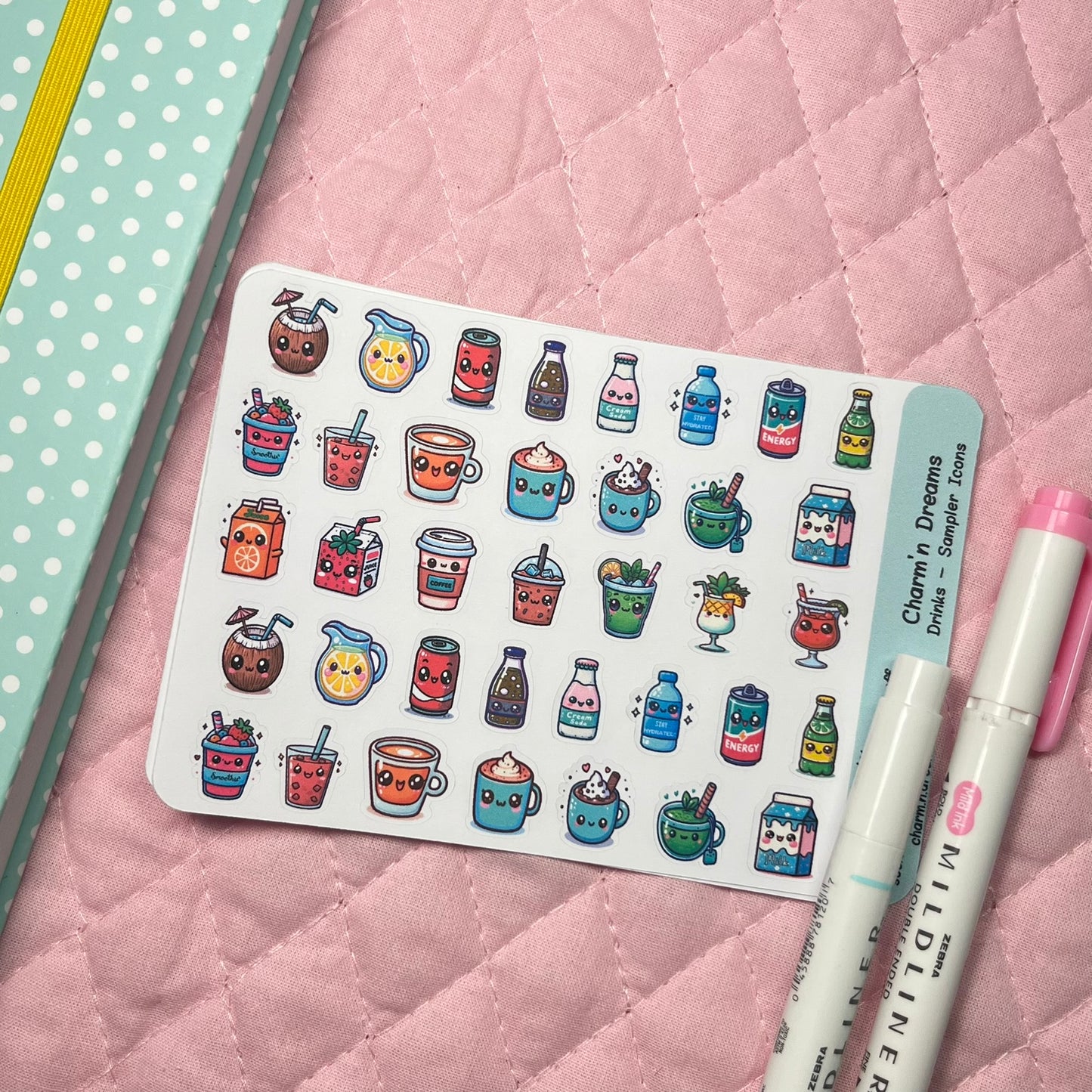 Drinks Sampler Icon Planner Stickers