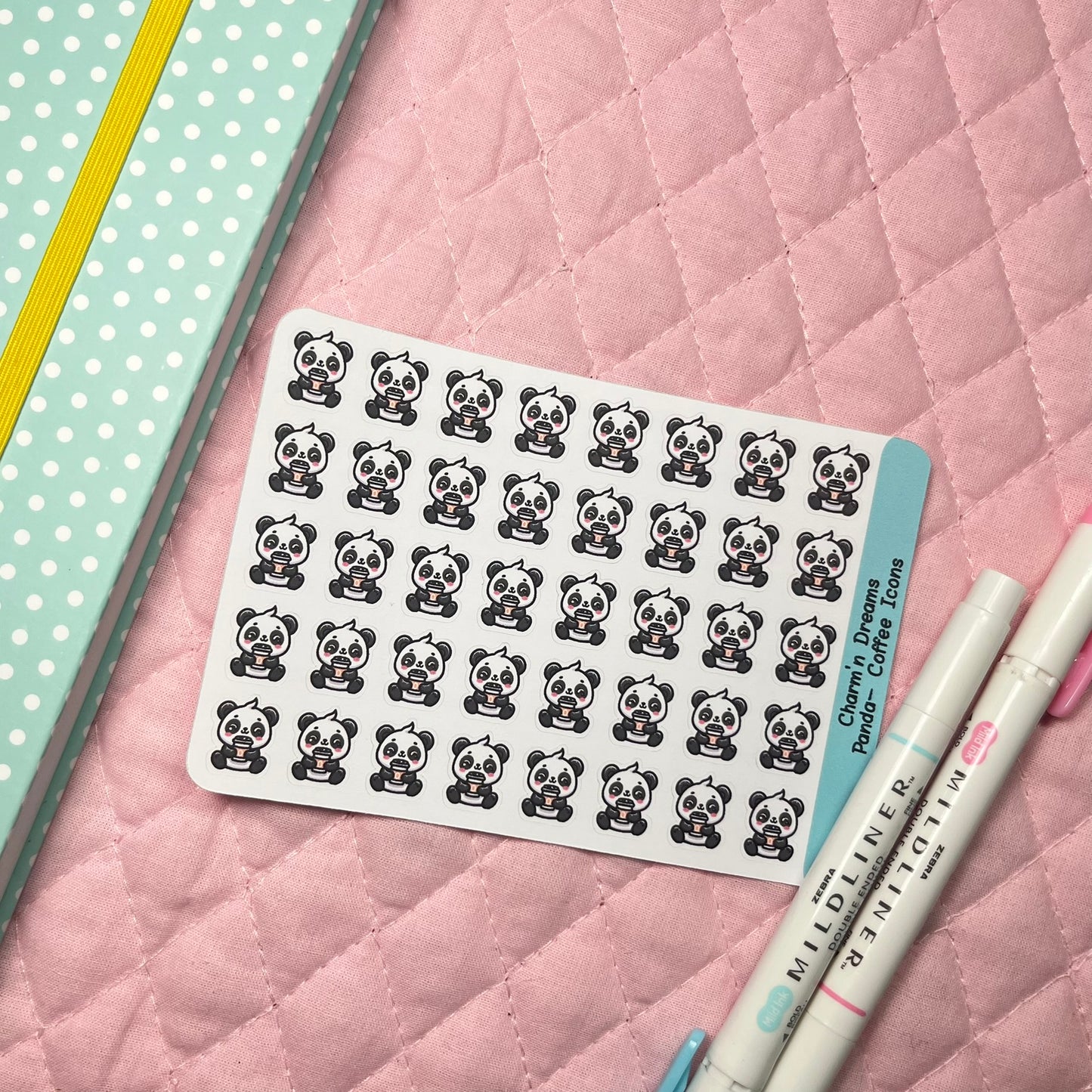 Panda Coffee Icon Planner Stickers