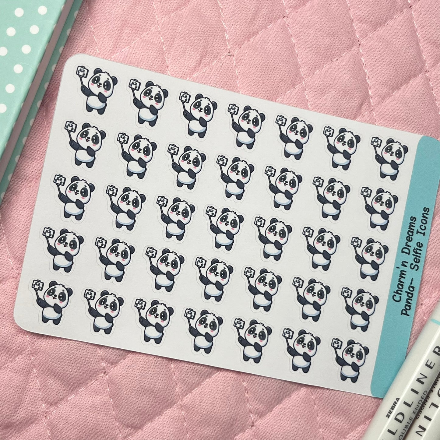 Panda Selfie Icon Planner Stickers