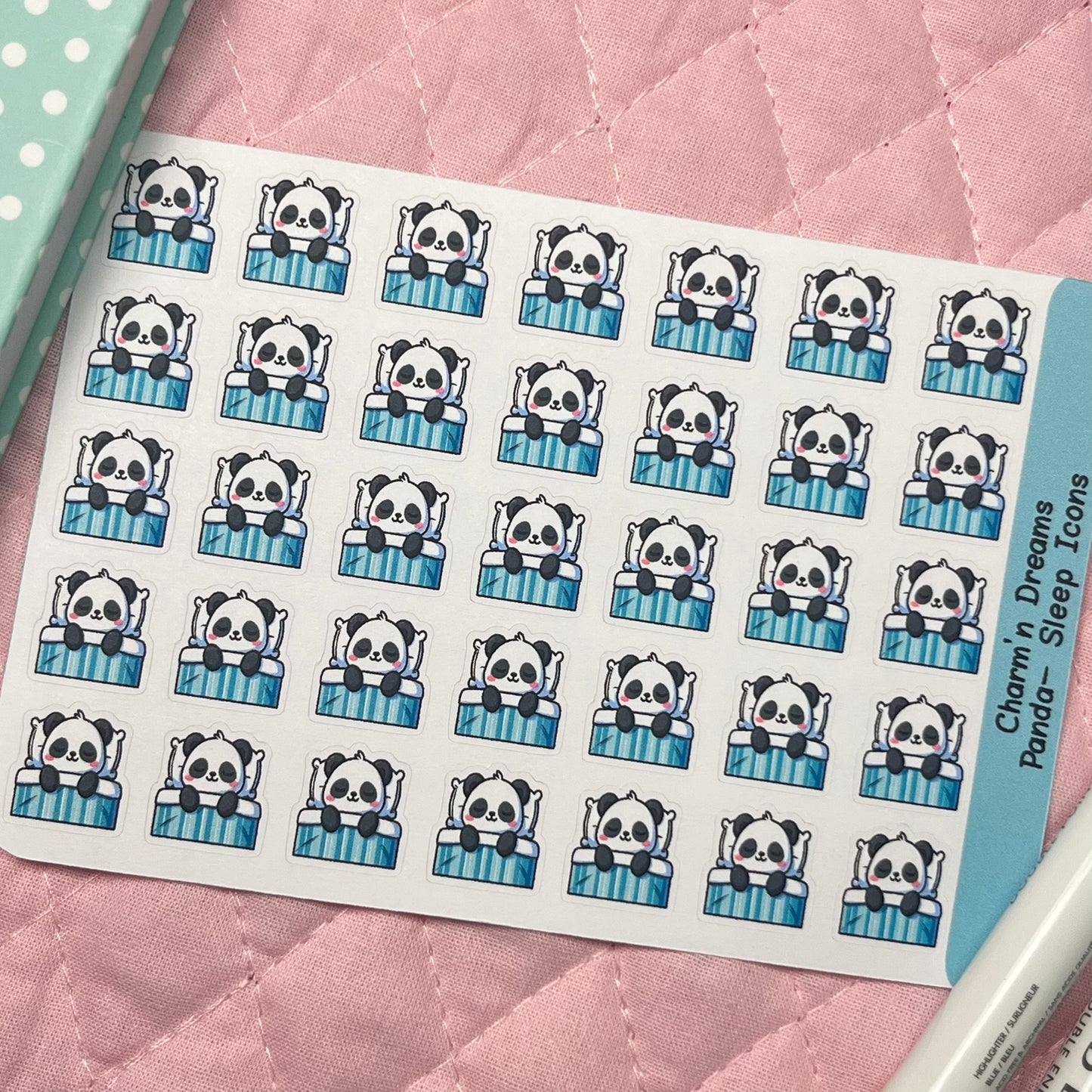 Panda Take a Nap Sleep Icon Planner Stickers