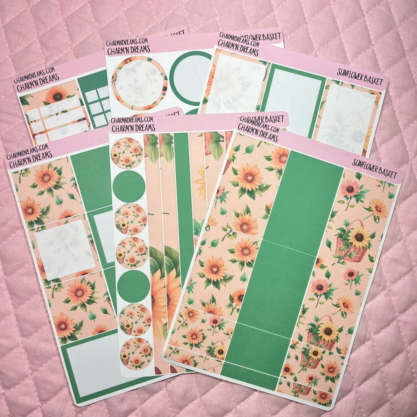 Sunflower Basket Planner Sticker Kit